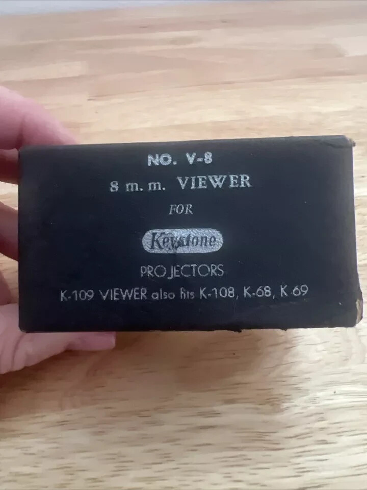 Vintage Keystone No. V-8 8mm Film Viewer in box for Models K-109 + K-108