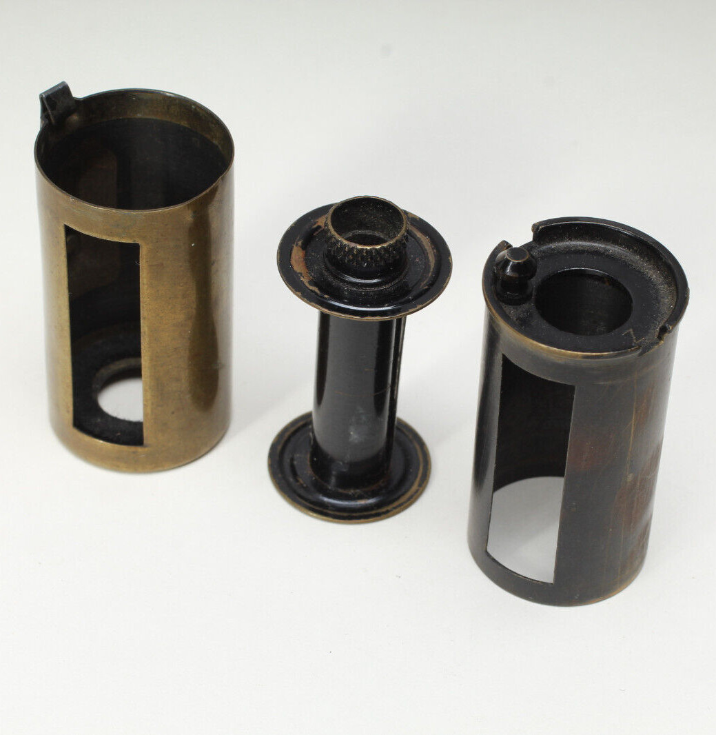 LEICA LEITZ FILCA “Z” 35MM RELOADABLE BRASS FILM CANISTERS CLEAN SHAPE