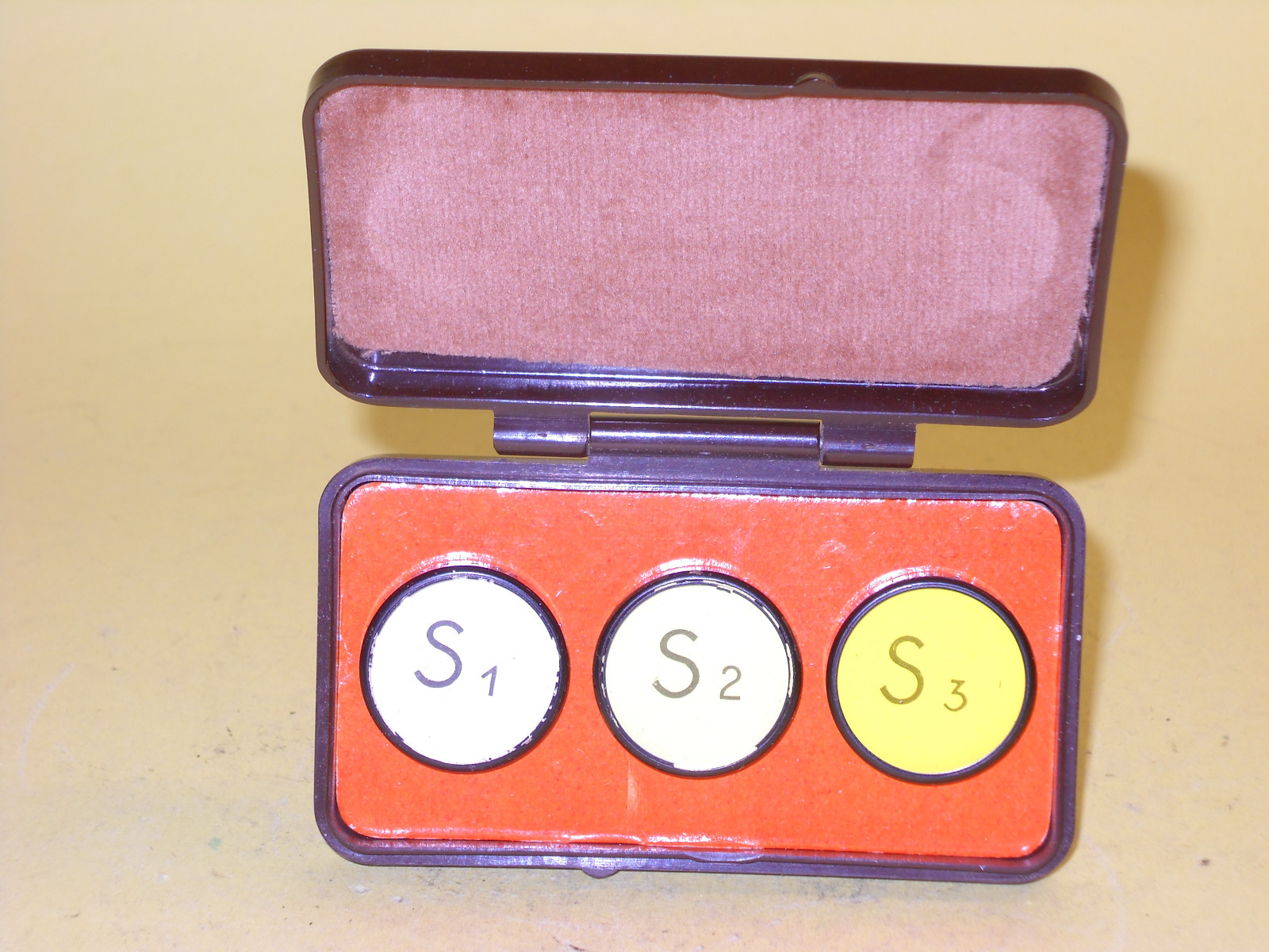 Set of Three (3) Original Zeiss Yellow Filters in extremely good condition!