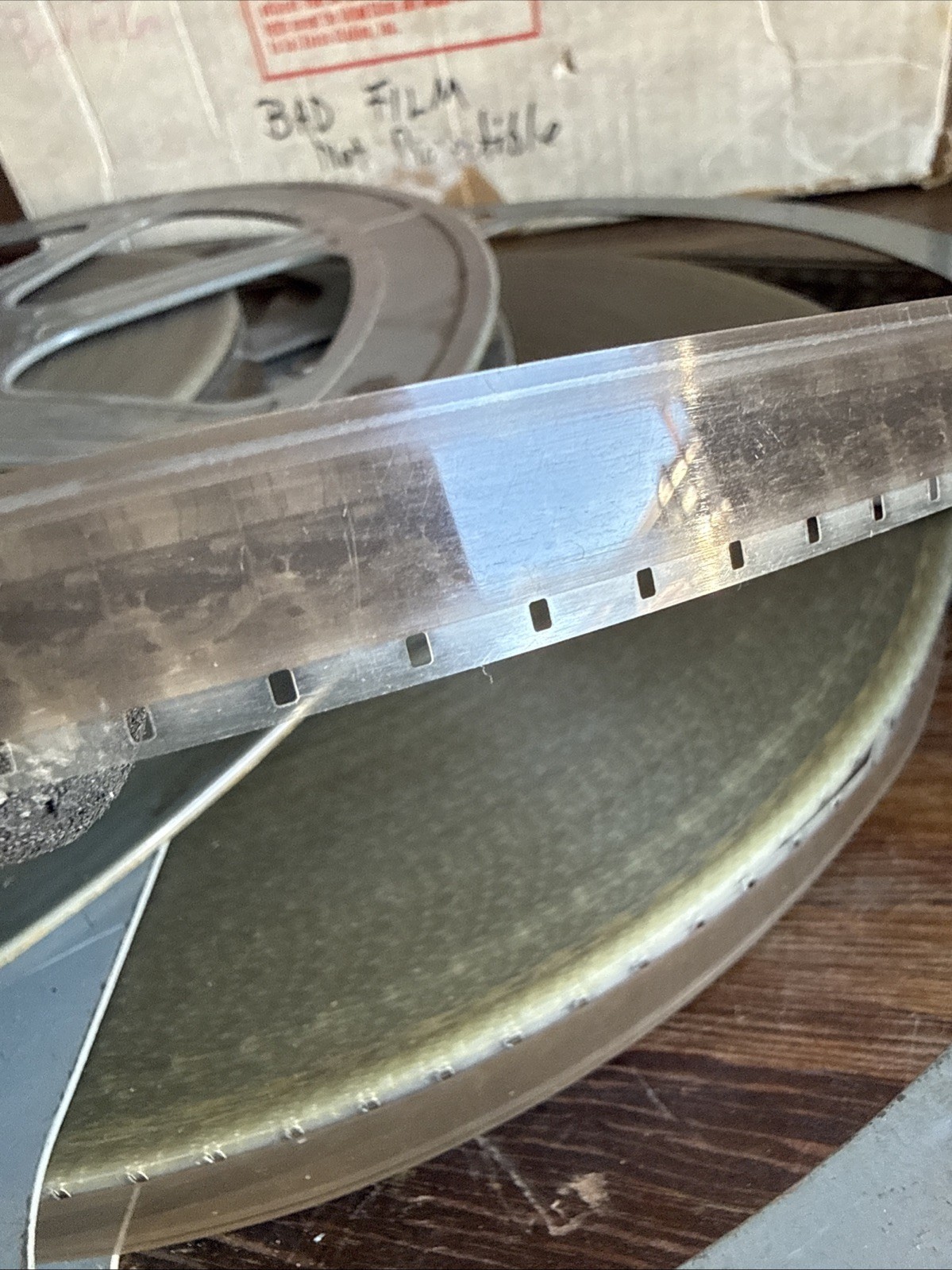 2 Vintage 16MM Grey Plastic & Metal Movie Reel 13-3/4” Reel Laurel & Hardy