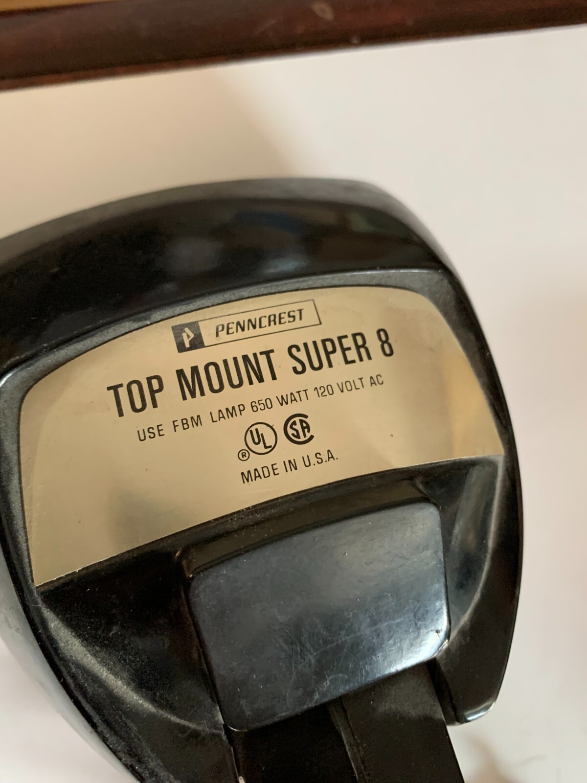 Vintage 650W Penncrest Top Mount Super 8 Movie Camera Light Tested USA