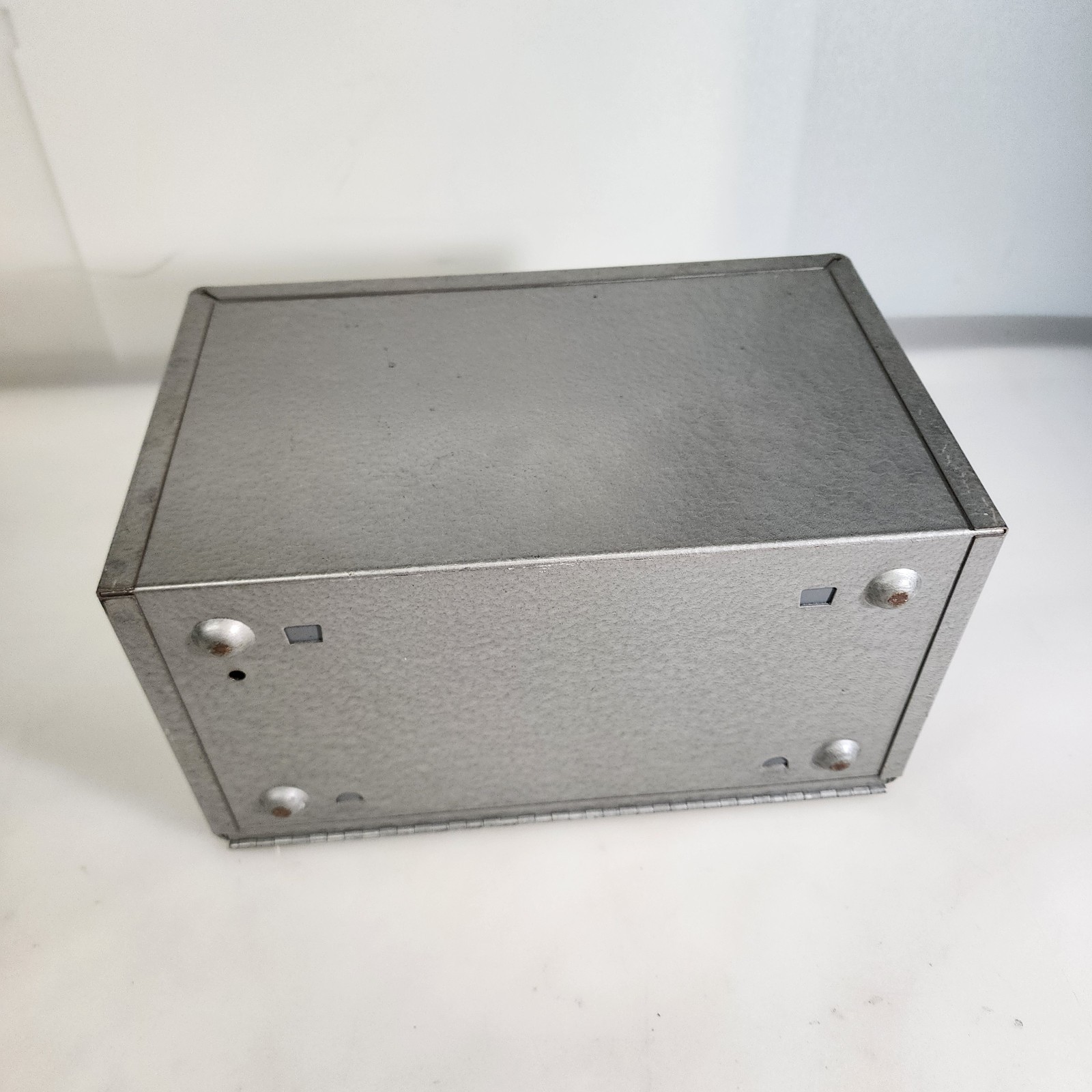 Vintage 50s 60s Brumberger Dark Room Roll Top Film Hammertone Storage Box