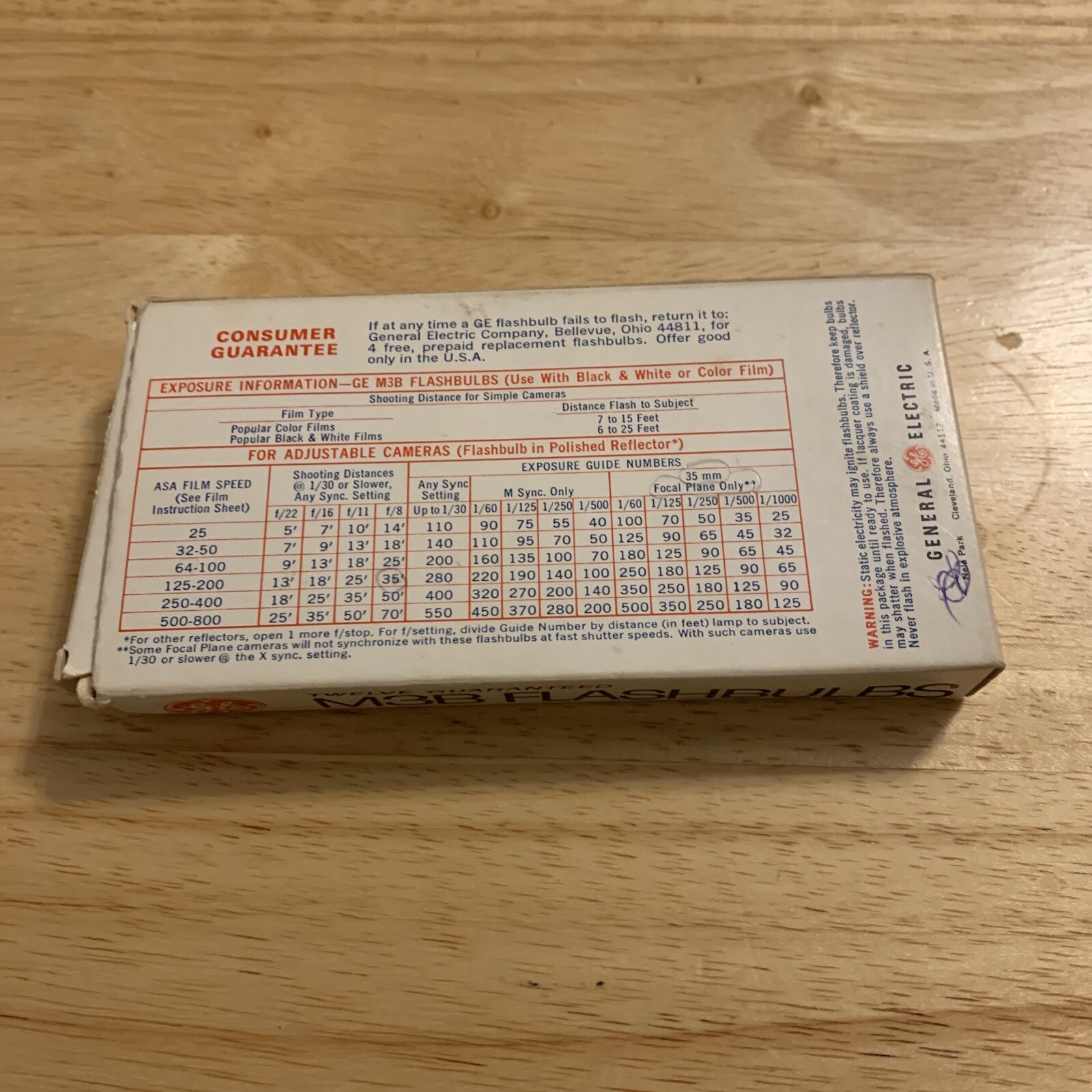 Vintage ~ Sylvania / GE M3B Blue Flashbulbs ~ 10 Clear Bulbs