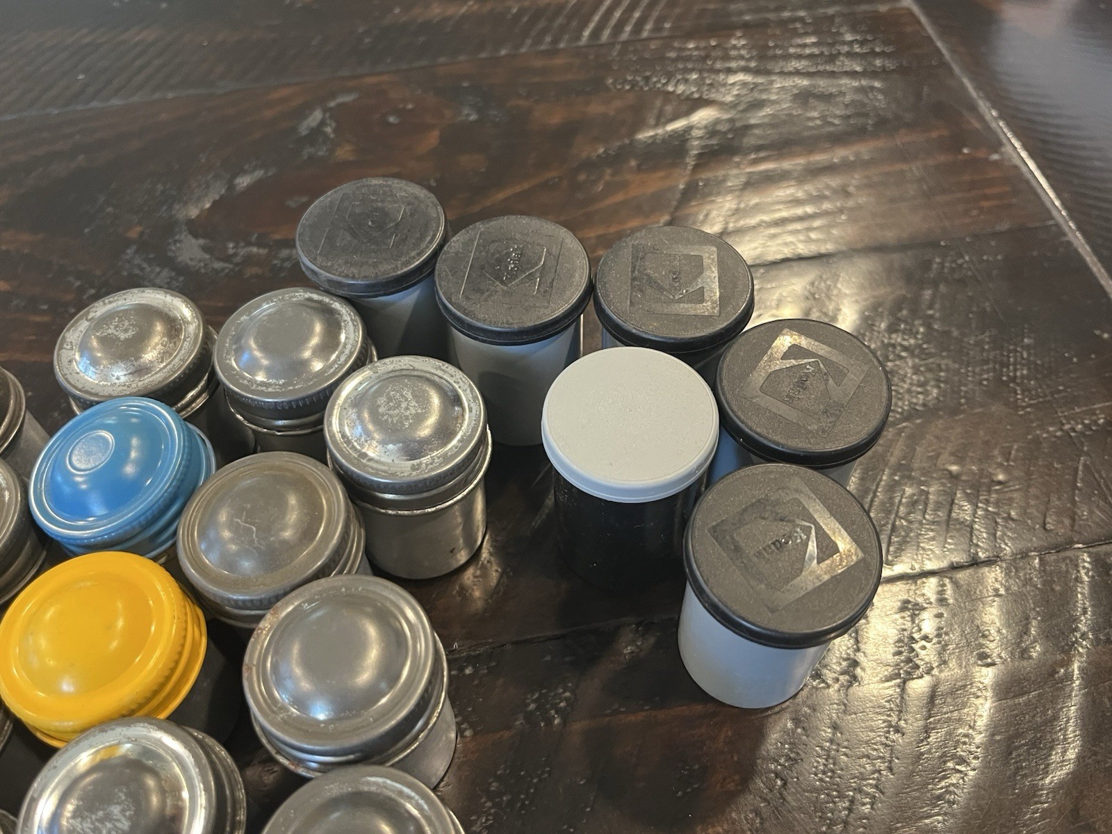 39 Empty Vintage 35mm Film Canisters Aluminum & Plastic
