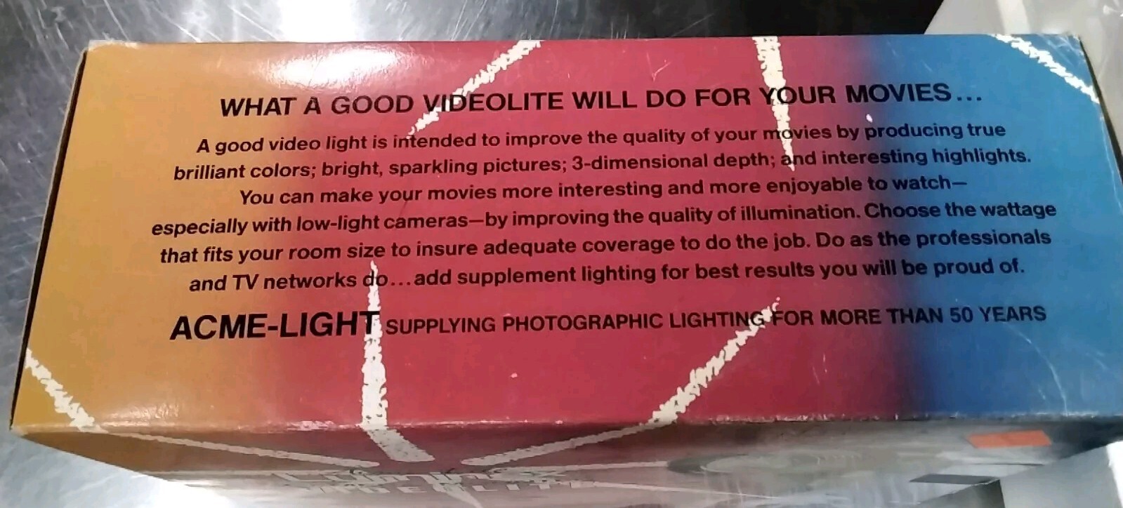 NEW ACME-LITE LUMINEX CAMERA MOUTED VIDEOLITE BULB NOT INCLUDED MODEL 410