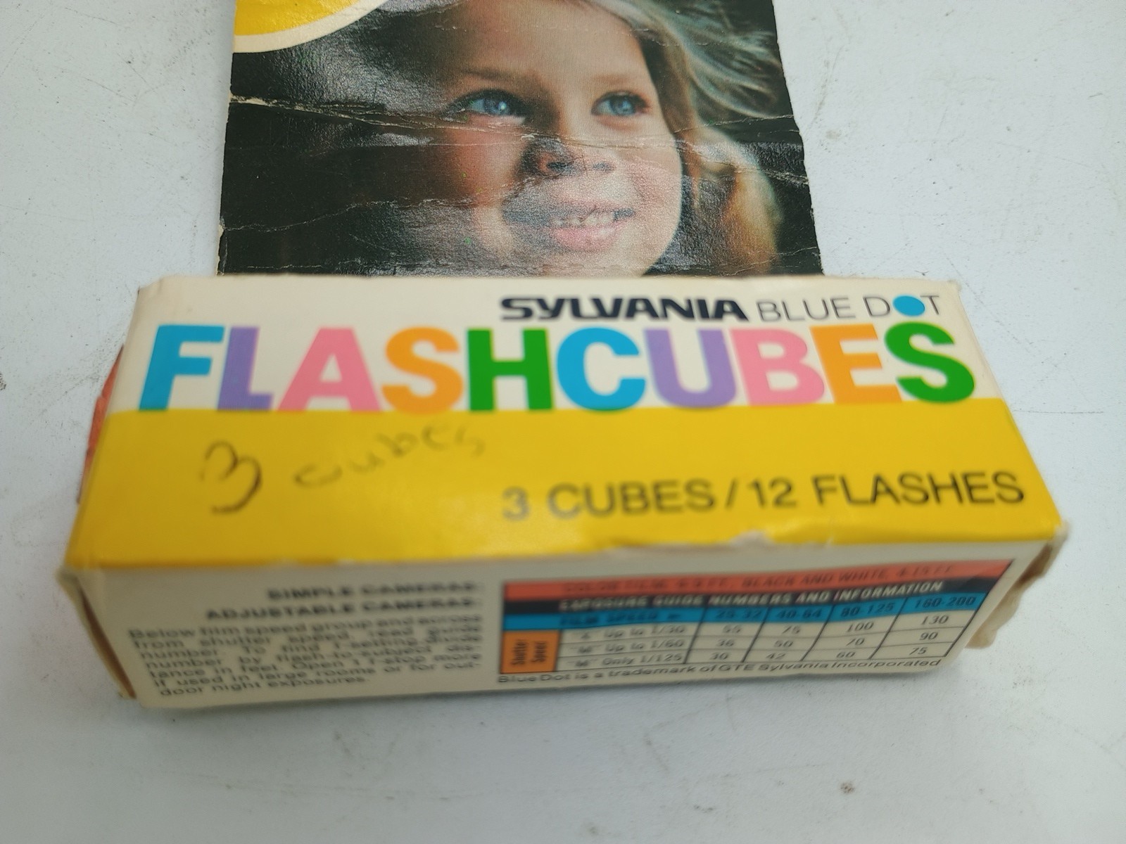 VINTAGE Sylvania Flash Cubes Blue Dot Pack of 3 -12 Flashes New In Box