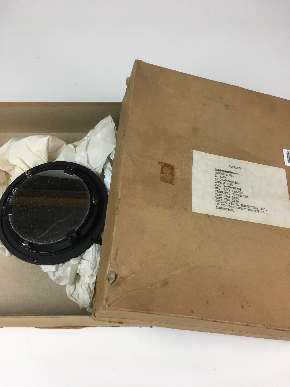 Chicago Aerial Industries mystery mirror assembly – 6760-219-5801 – 1950’s