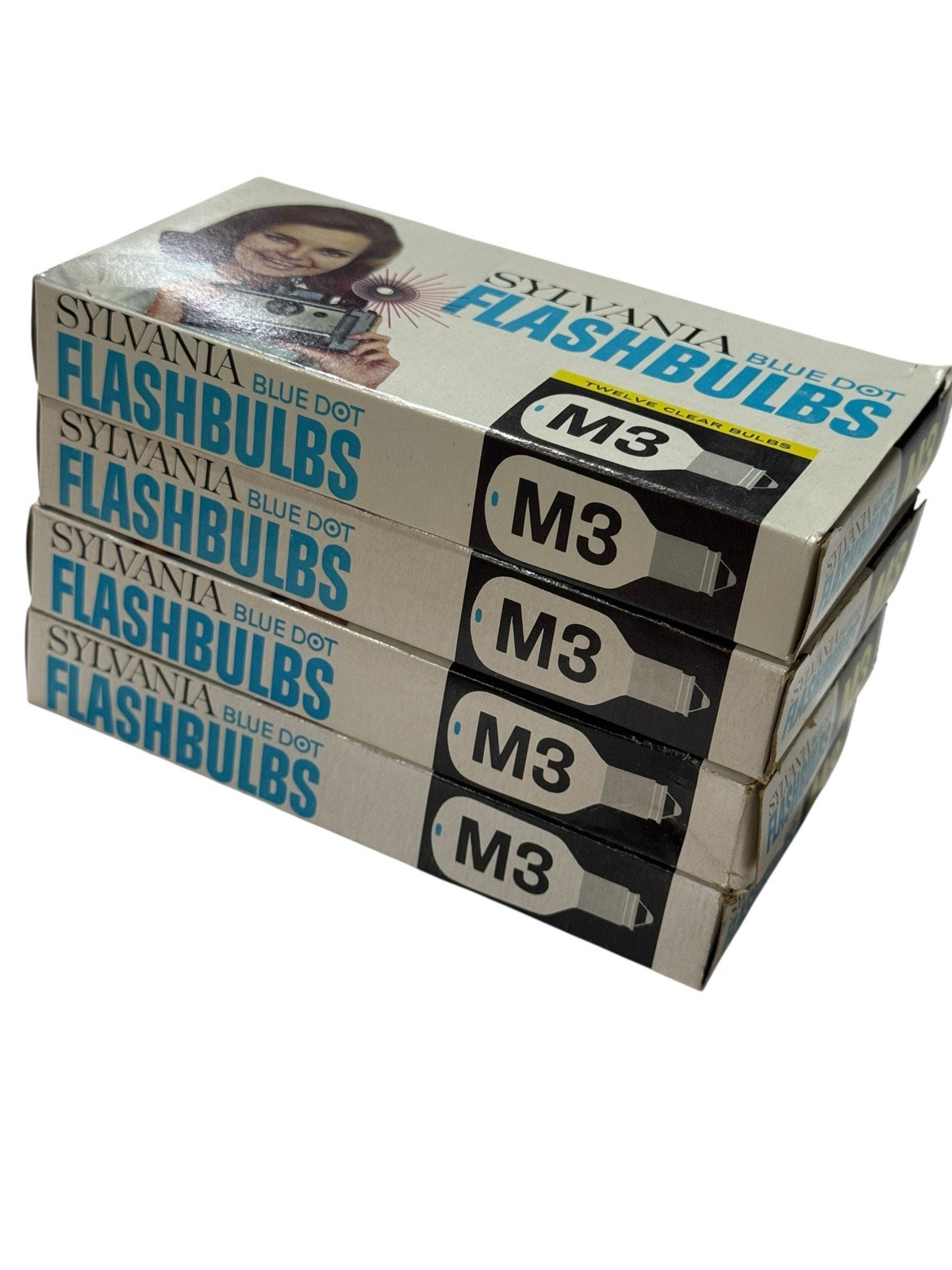 CLEAR FLASHBULBS Sylvania M3 Lot of 4 boxes of 12 Each NOS