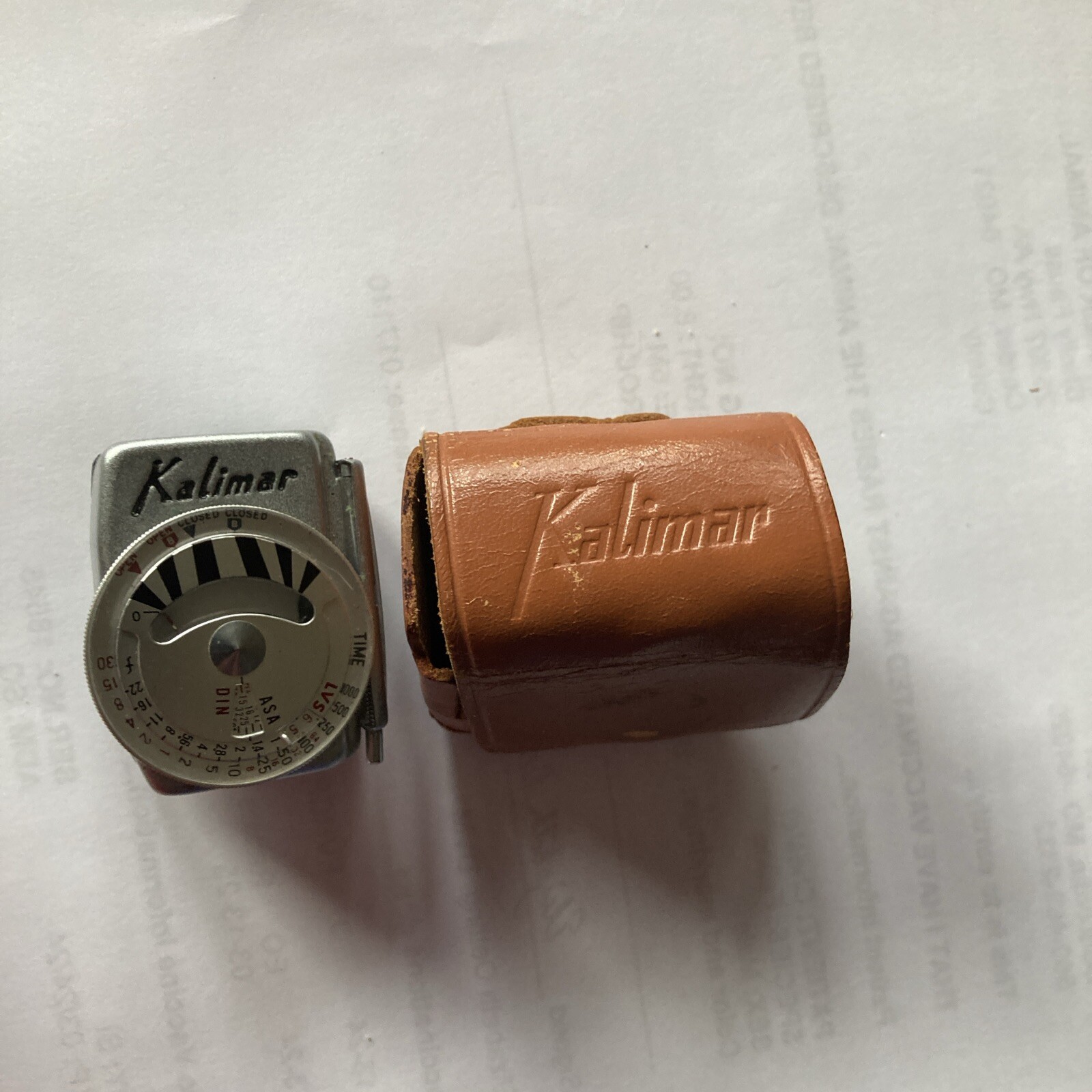 Vintage KALIMAR Exposure Meter Shoe Mount Model Clip On (Japan) W / Case !!