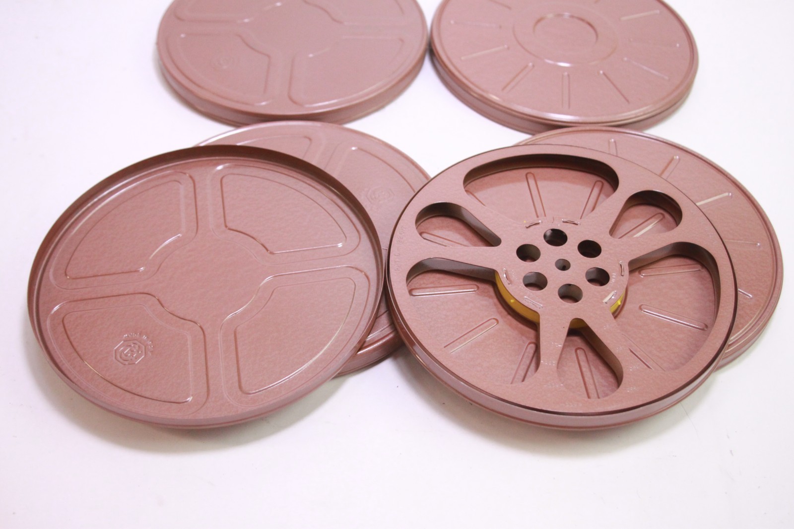 Lot of 5 Vintage GOLDBERG BROTHERS 400′ 8mm Film Storage Cans