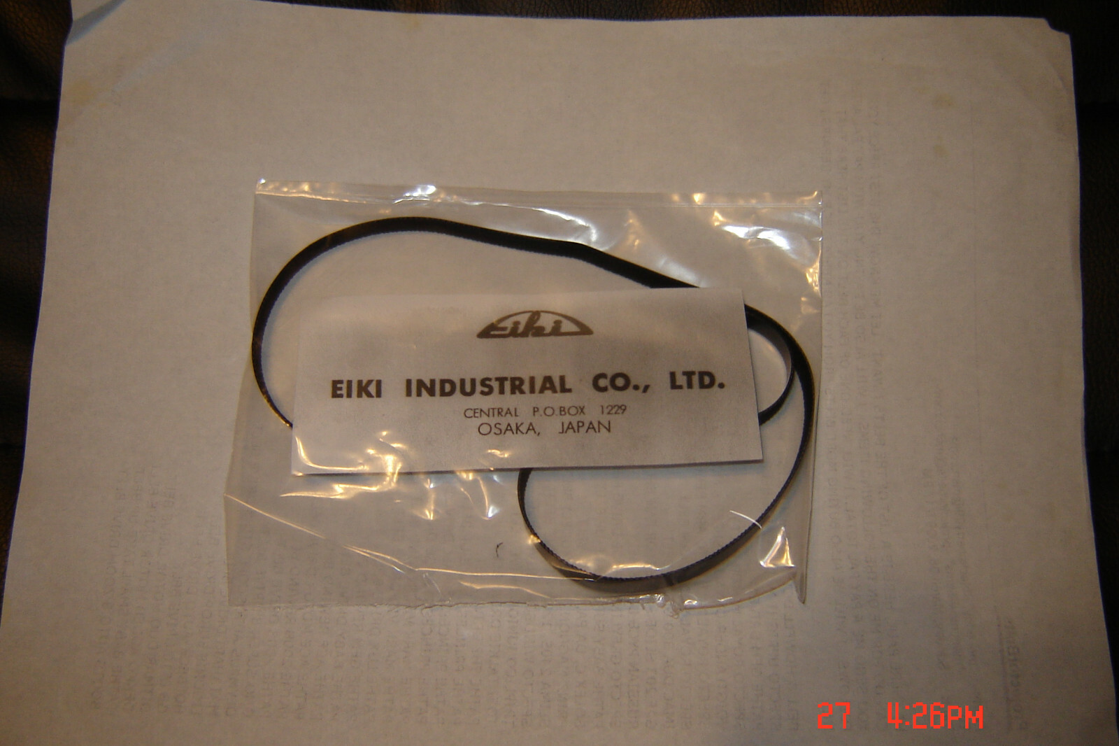 EIKI Fabric BELT EIKI 16MM Projector EX-300SL Take Up Arm Belt #320-14411. NEW