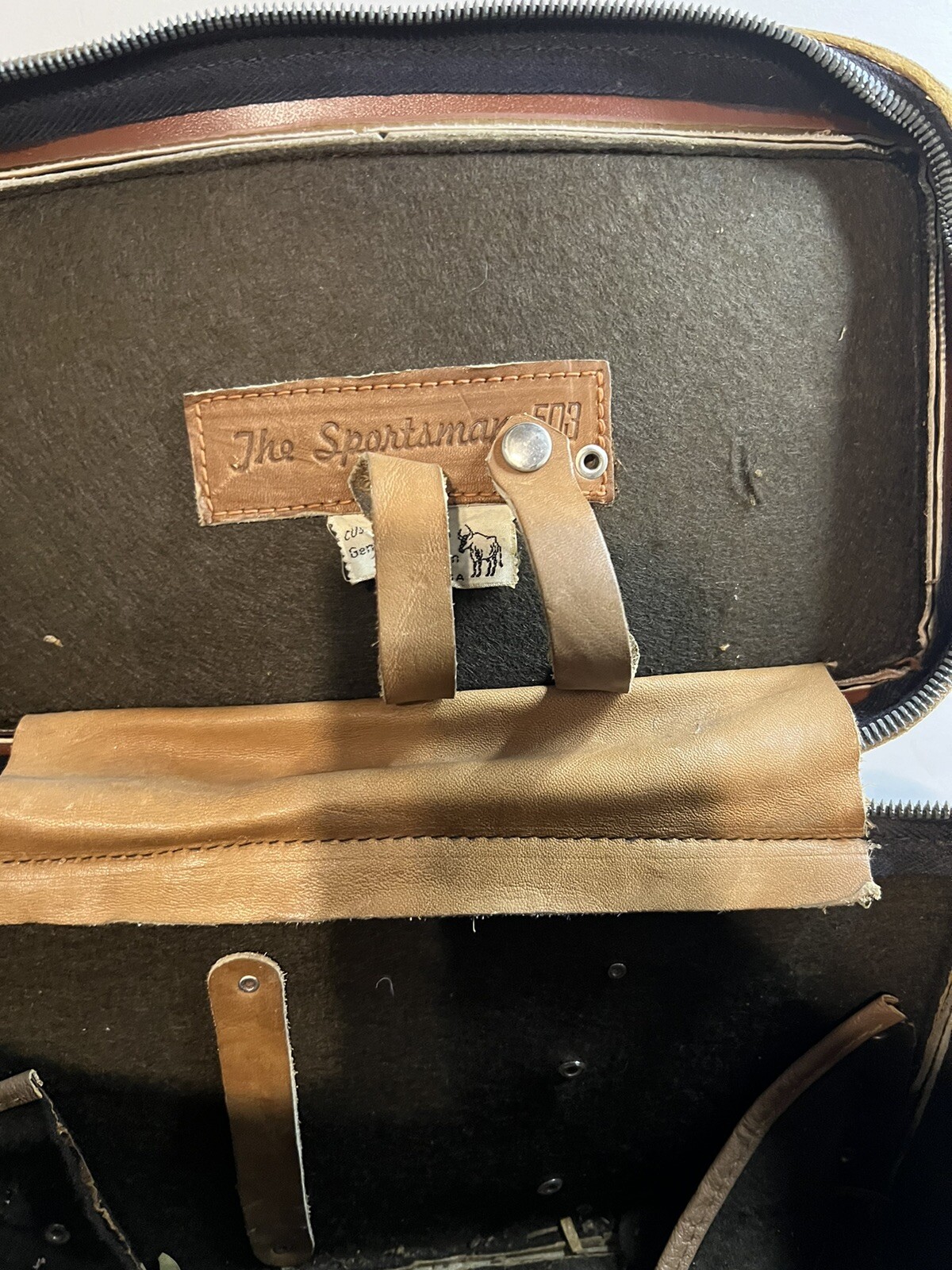 GE ACMELITE Attachment Bright Lamp Electric Tested Working, Leather Bag Vintage