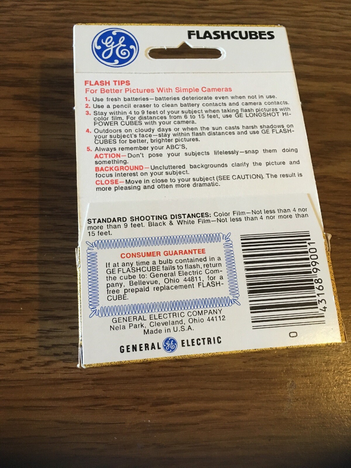 Vintage GE Flashcubes – Set Of 3 Cubes New in Orig Box! “Guaranteed 12 flashes”