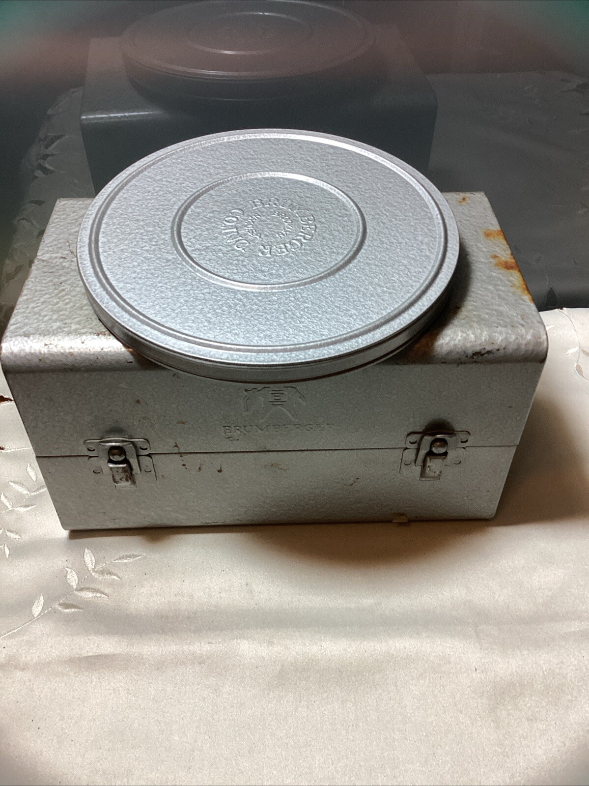 Vintage Brumberger Metal Case With 12 – 5” Movie Reels And Extra Bonus 7” Reel