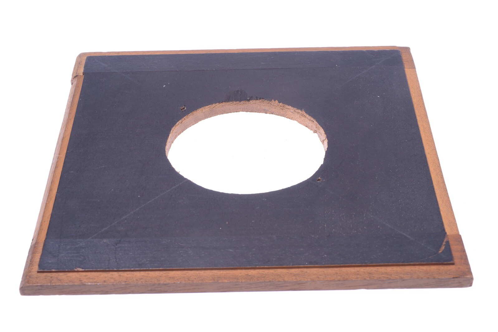✅ ANTIQUE WOOD LARGE FORMAT 8X10, 11X14 LENS BOARD, PENAL 198X198MM, 83MM HOLE