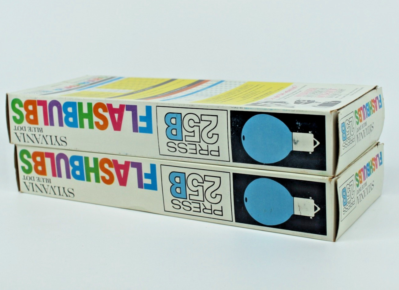 Sylvania Blue Dot Flashbulbs 25B 24 Bulbs Open Original Packaging Lot of 2 Boxes