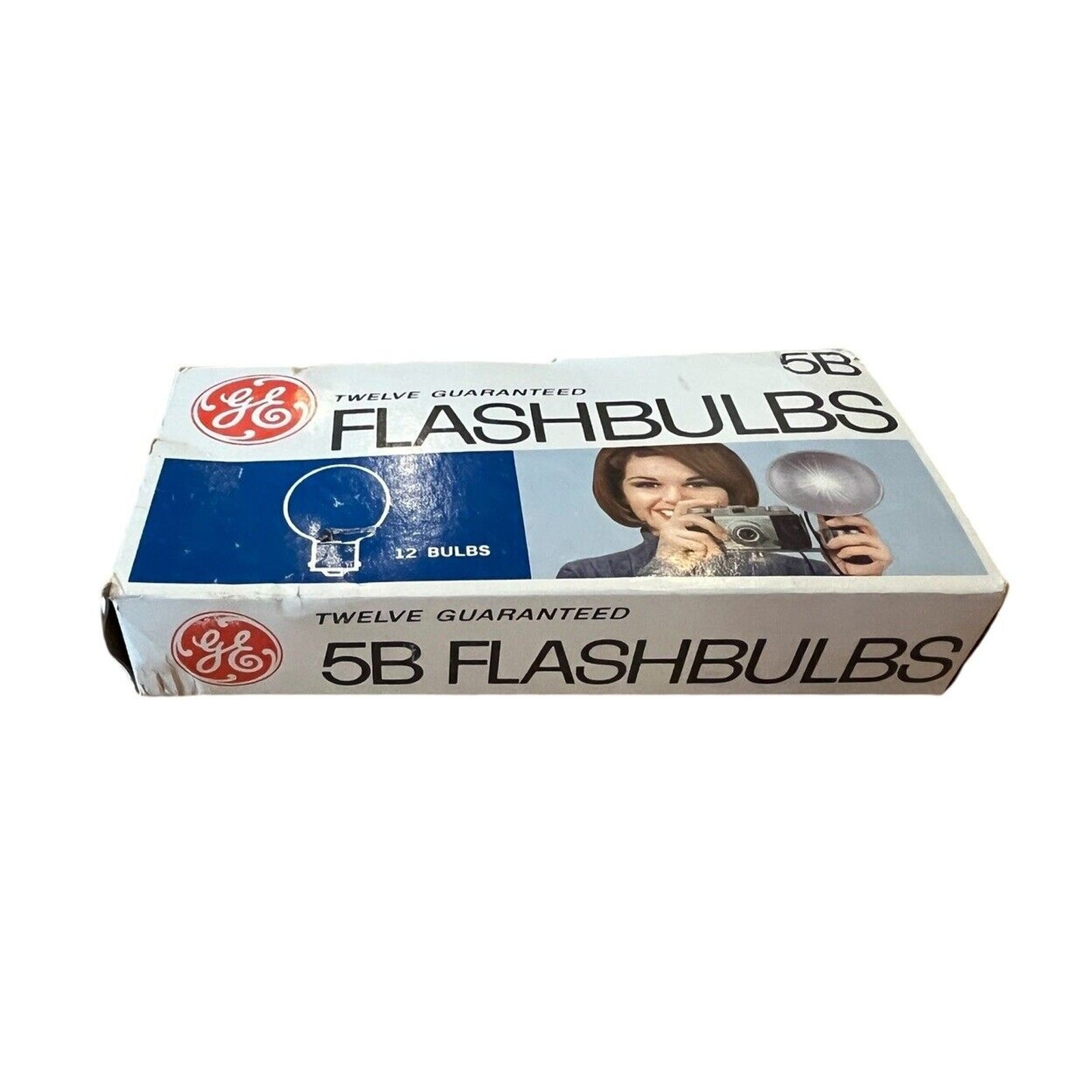 Vintage GE General Electric 5B Flashbulbs Blue 12 New Bulbs New Old Stock Prop
