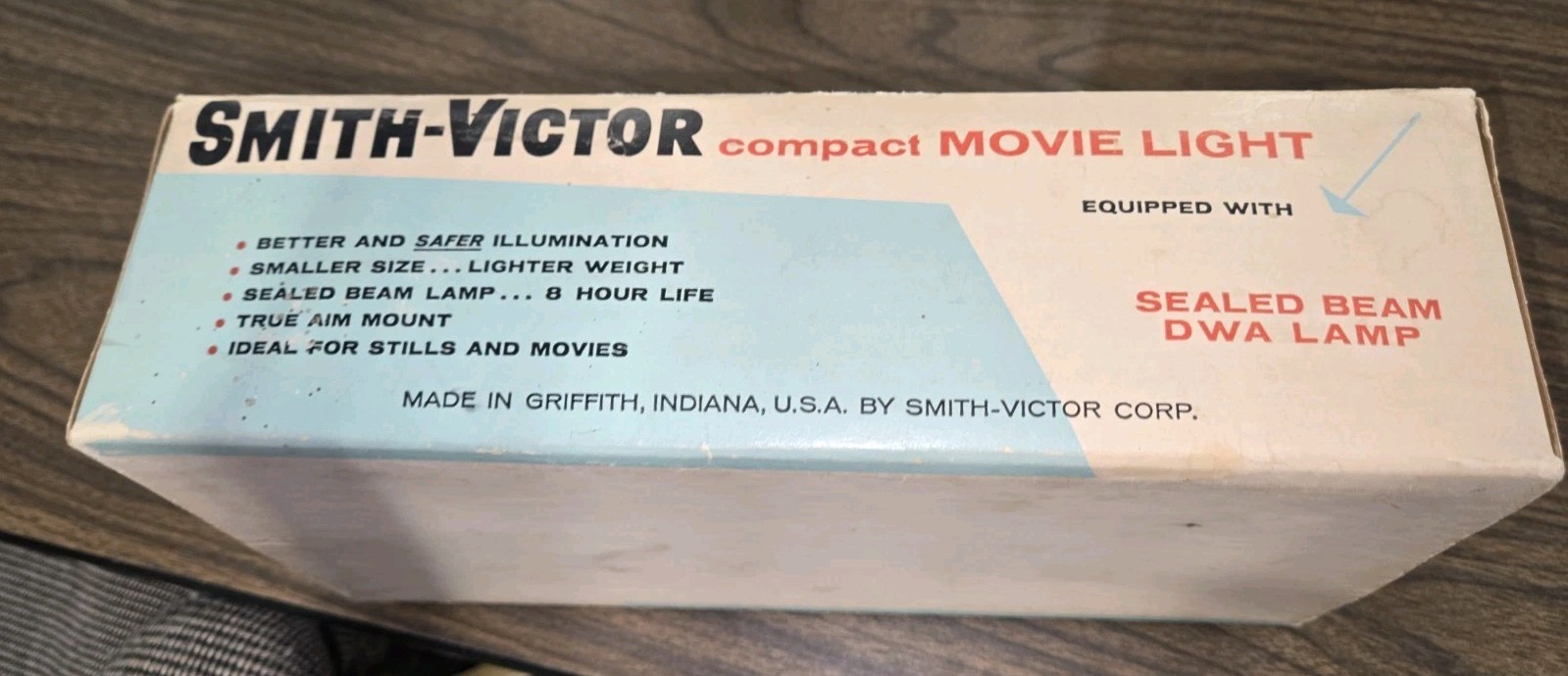 Smith Victor L-5 Movie Light Sealed Beam Dwa Lamp In Box Vintage