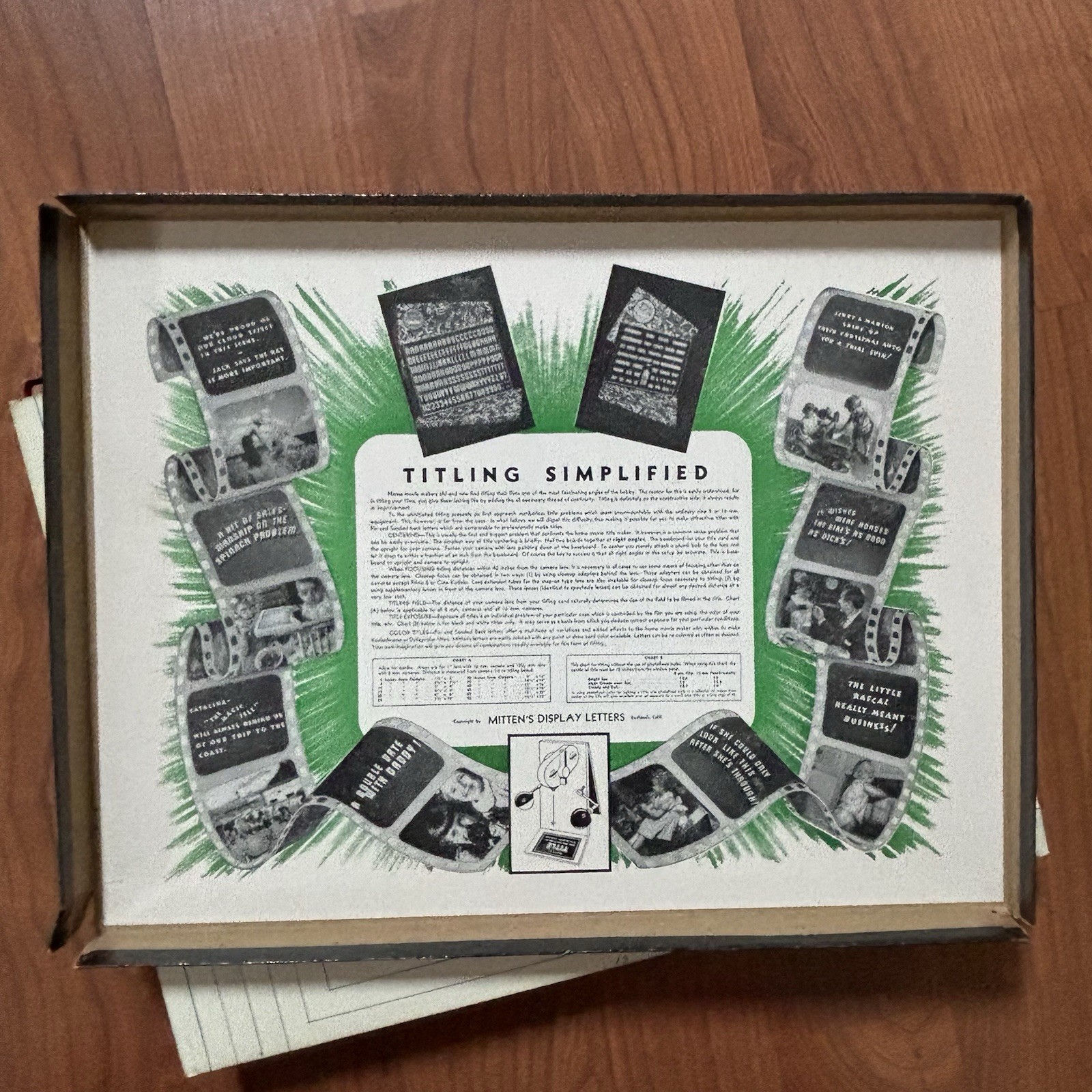 Vintage MITTEN’S Professional Movie Titler 272 Pin-In-Back Letters Original Box