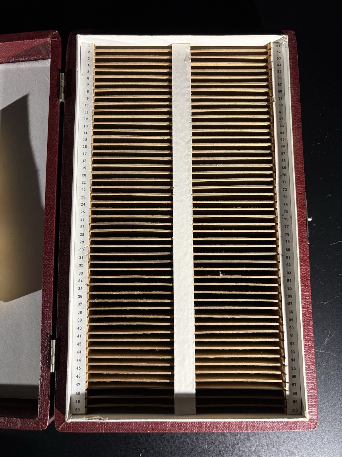 Vintage Barnett & Jaffe Projector Slide Case Pennsylvania Red Box 100 Slots