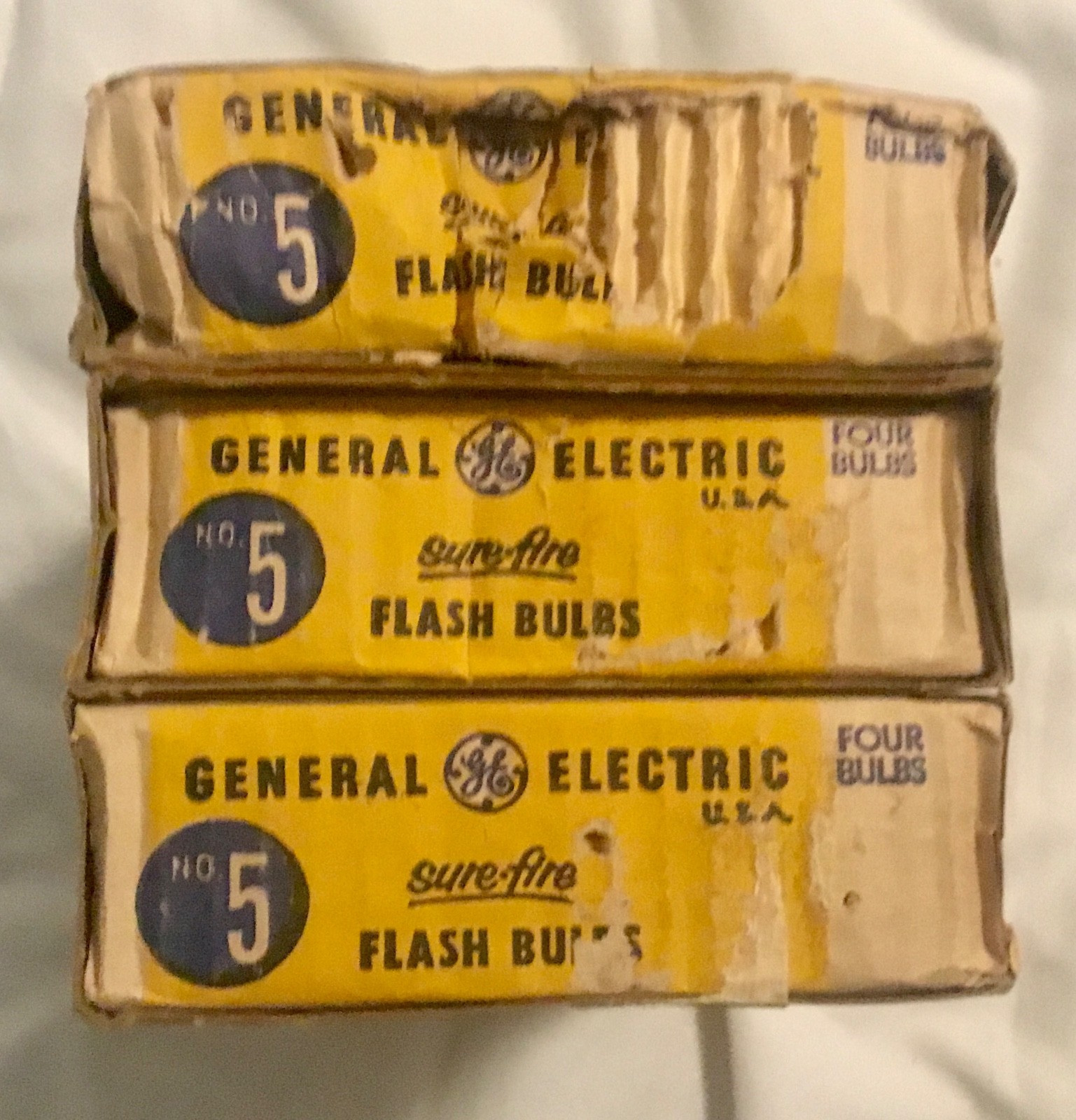 lot of 3 boxes of 12 each (total- 36 bulbs) GE General Electric #5 Flashbulbs