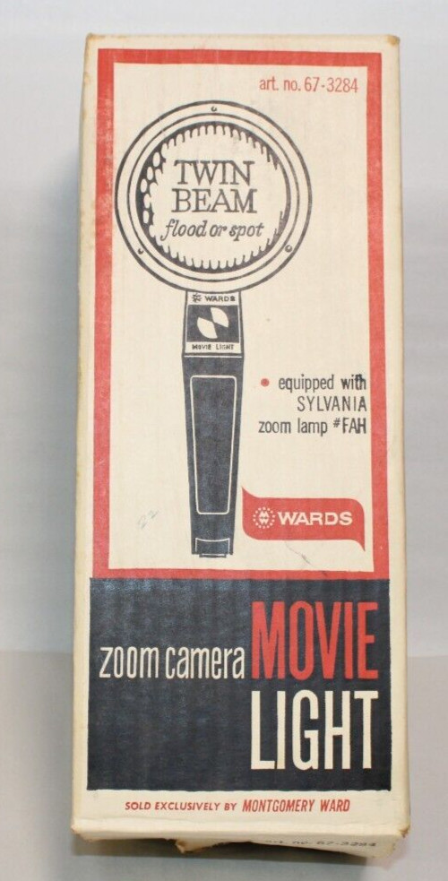 Vintage Montgomery Wards Twin Beam Movie Light – Part No. 67-3284 – w/Box