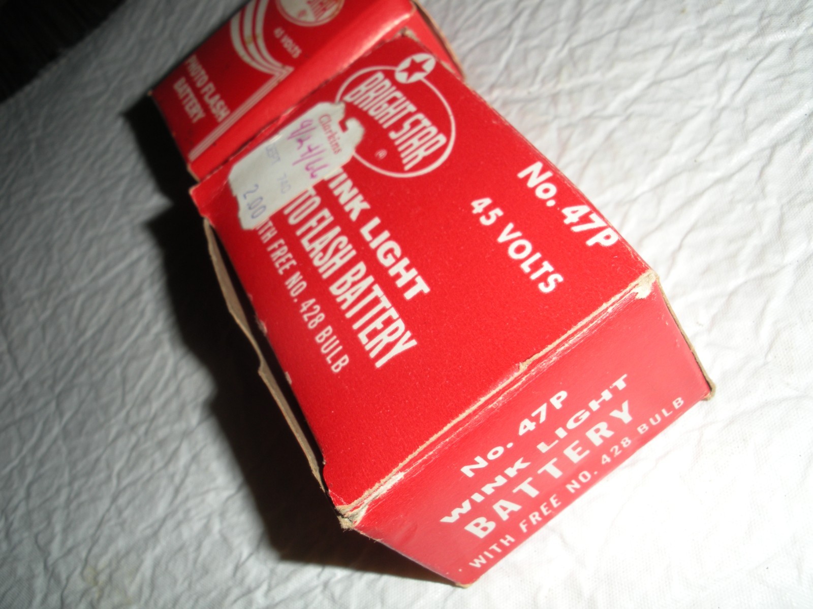 Vintage Bright Star no.47p Flash Battery and Original Box