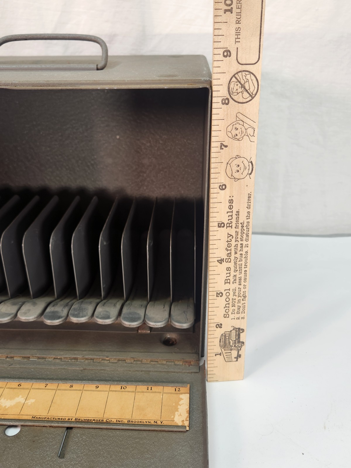 Brumberger Vtg 12 Reel 8mm Film Storage Case Metal For 8mm Movies 1950’s 60’s