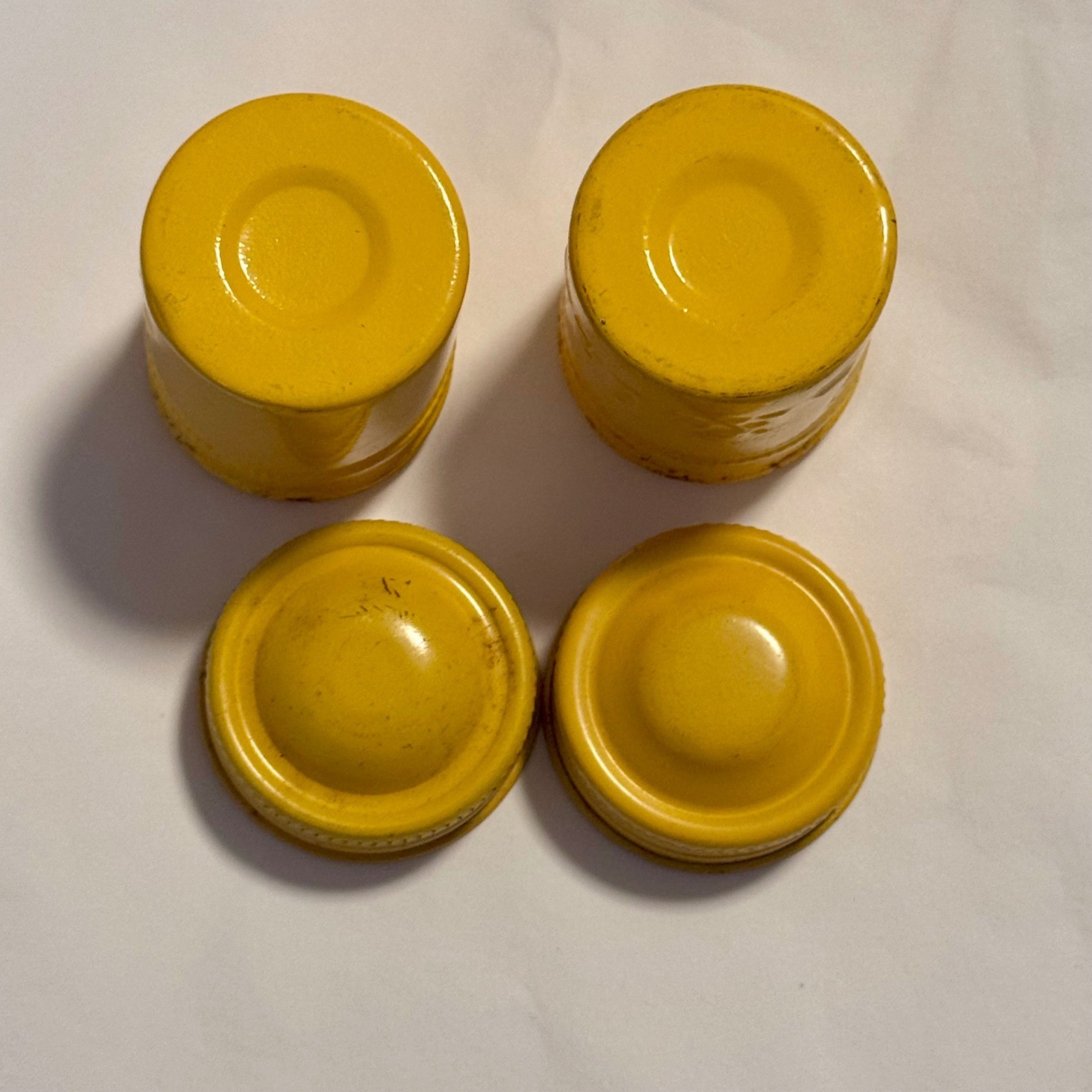 Vintage Kodak Embossed Yellow 35mm Film Canister Containers Lids Set of 2