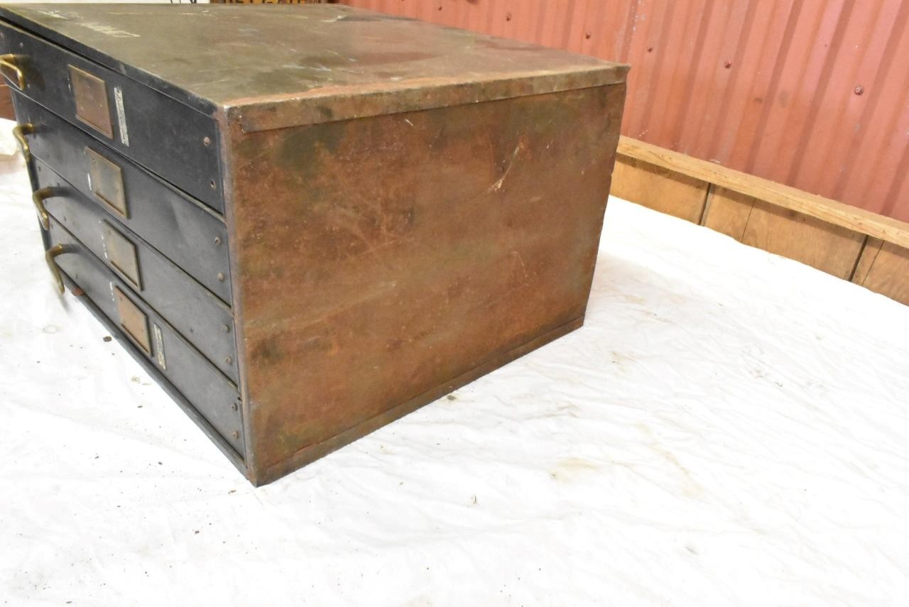 Vintage Movie Film Reel Steel Storage Cabinet Case 4 Door 23″ x 20″ x 14″