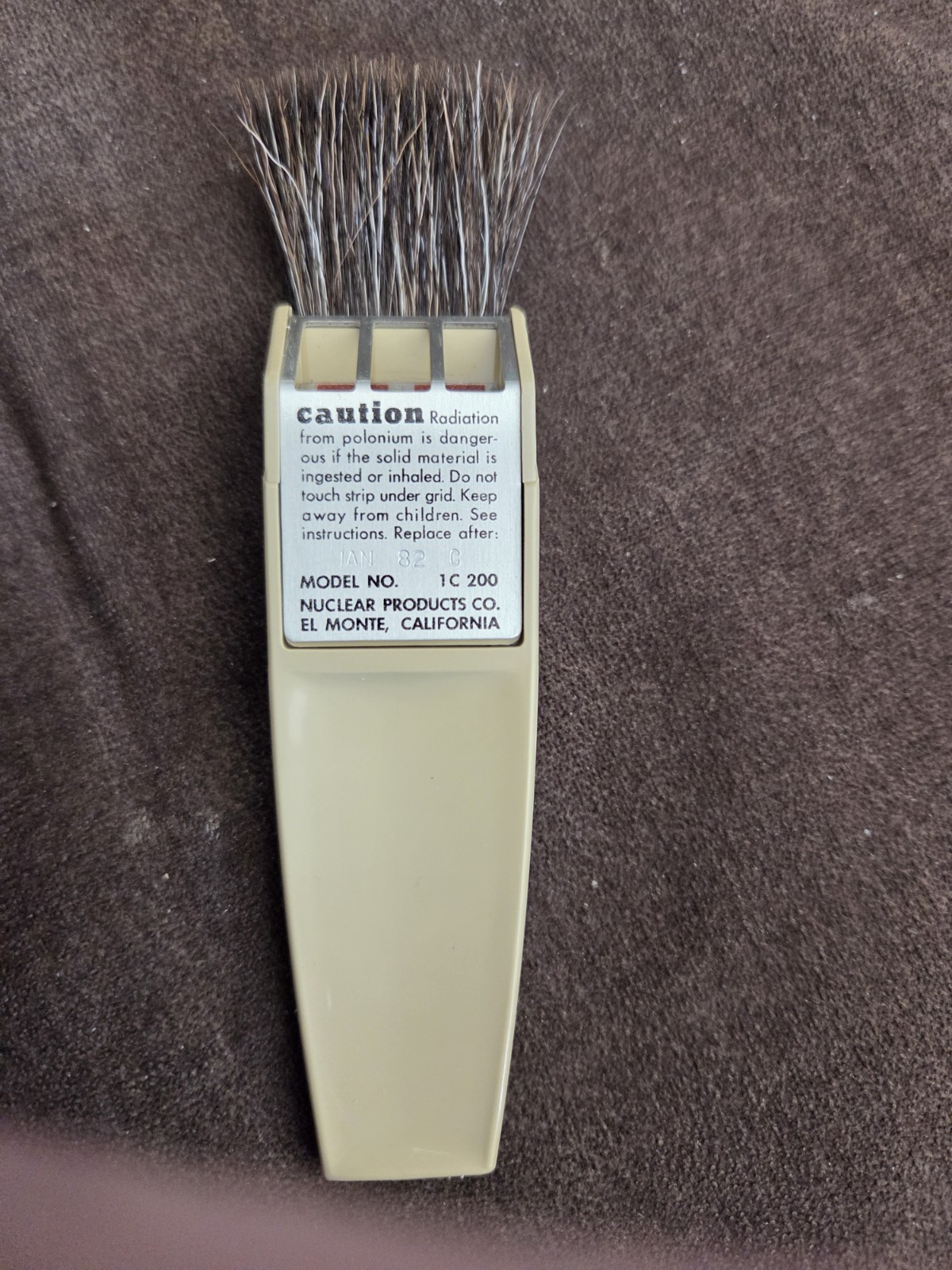Vintage Staticmaster Camera Brush 1C200 Nuclear Products Co. CA In Original Box