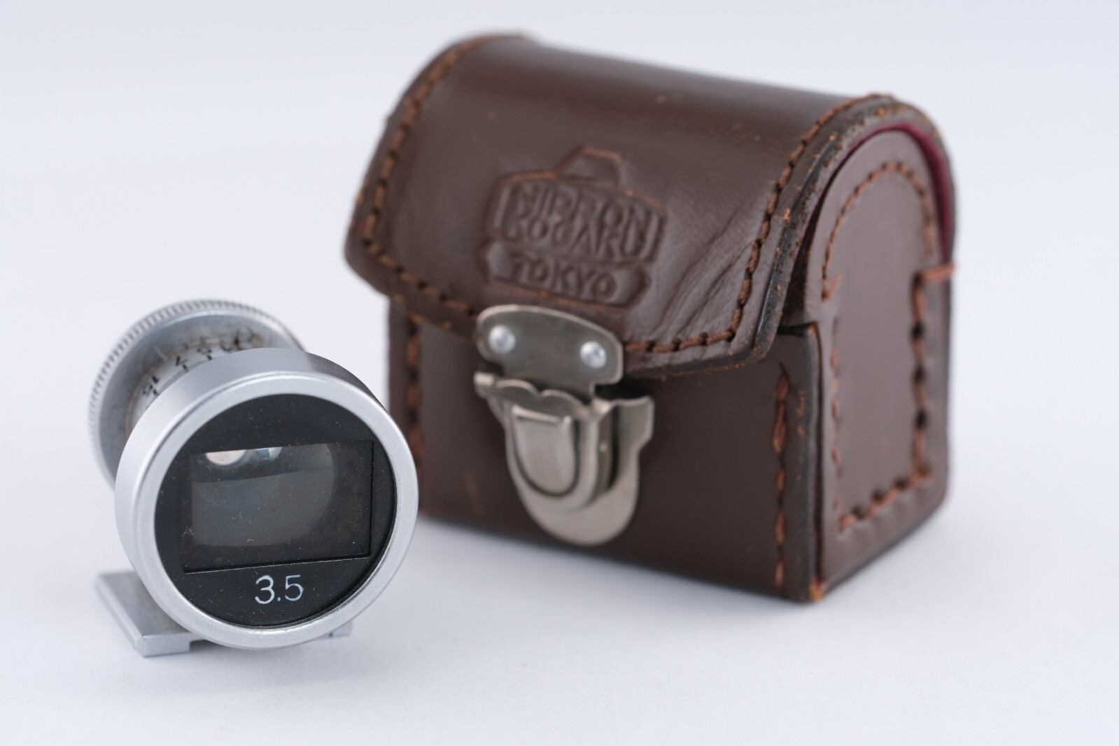 (Nice w/Case)Nippon Kogaku “ Tokyo ” 3.5cm 35mm Viewfinder Nikon w/ Leather Case
