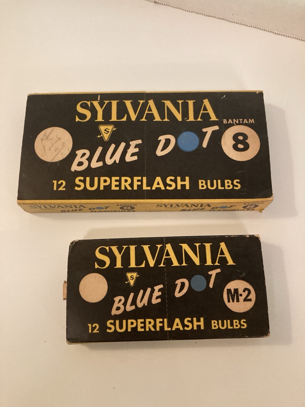 🧚🏻VTG SYLVANIA Blue Dot Super flash Bulbs M-2 (11)/ Bantam 8 (7)