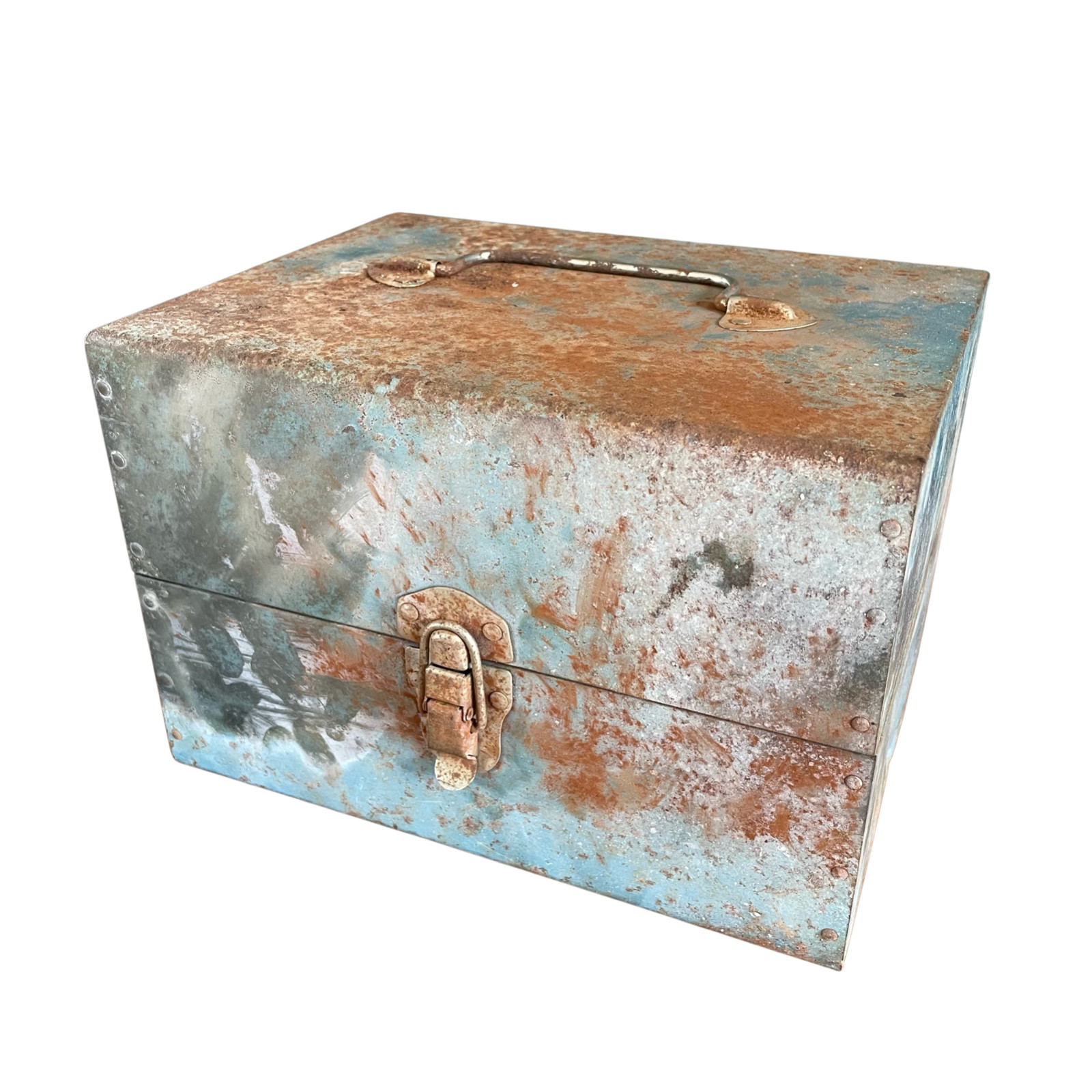 Heavily Rusted Vintage Metal 12 slot 8mm Film Box