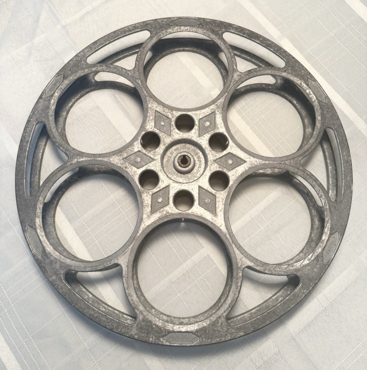 Vintage 16mm Metal Film Reel Goldberg Bros. Denver Hollywood Industrial Decor