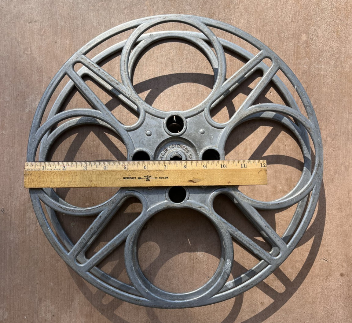 Vintage Goldberg Bros. 15″ Movie Reel 4 holes – Denver Co. Cast Aluminum