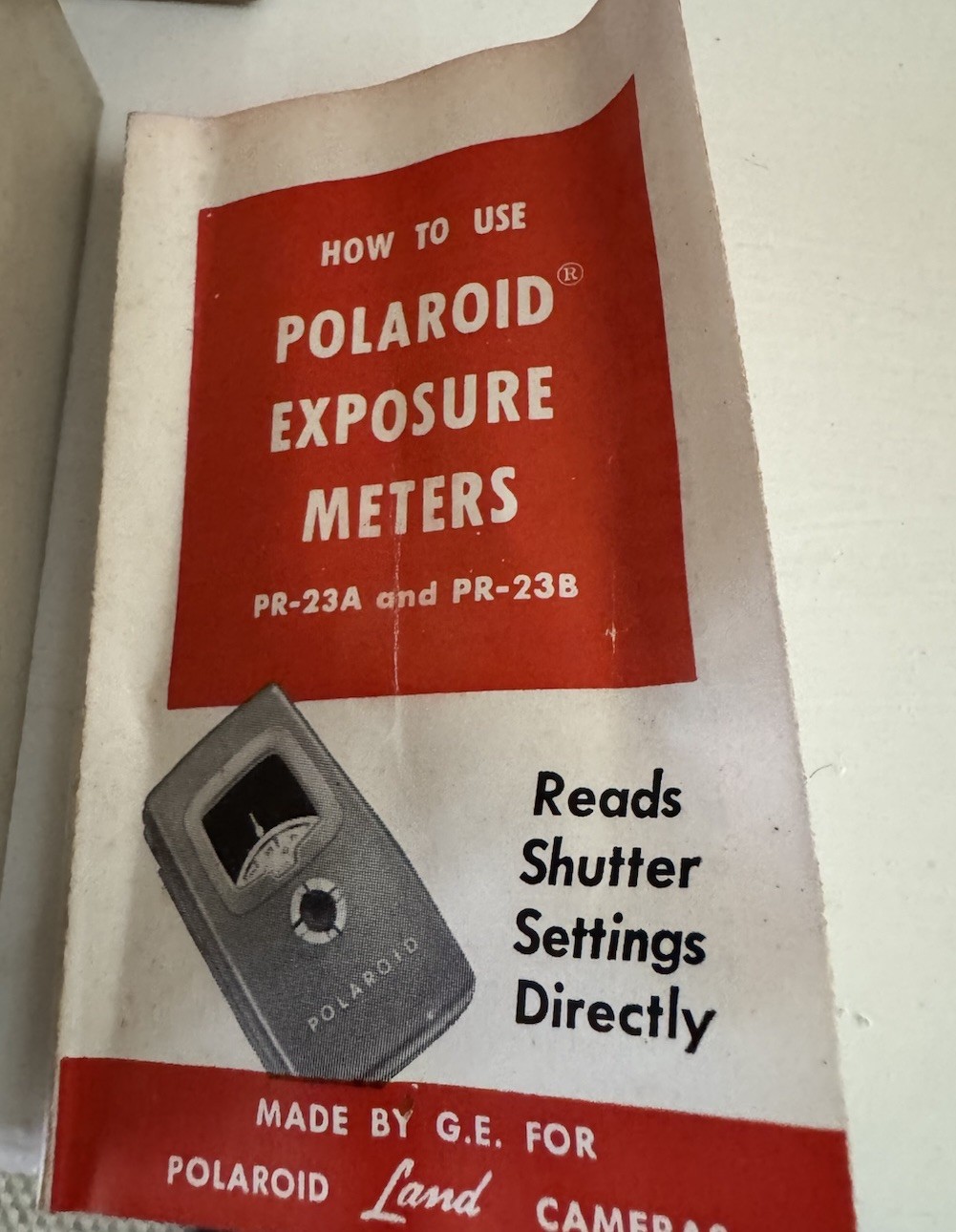 Vintage Polaroid Exposure Meter PR-23B w/ Box & Manual EV Scale