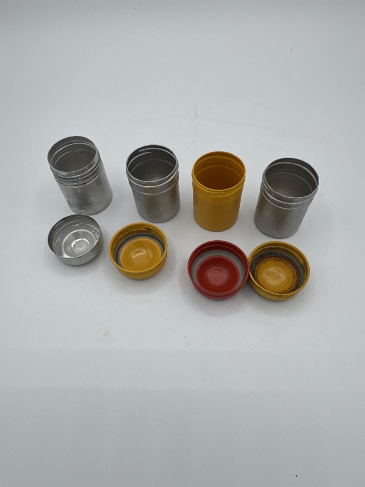 Vintage Film Canisters aluminum With Lids Lot Of 4
