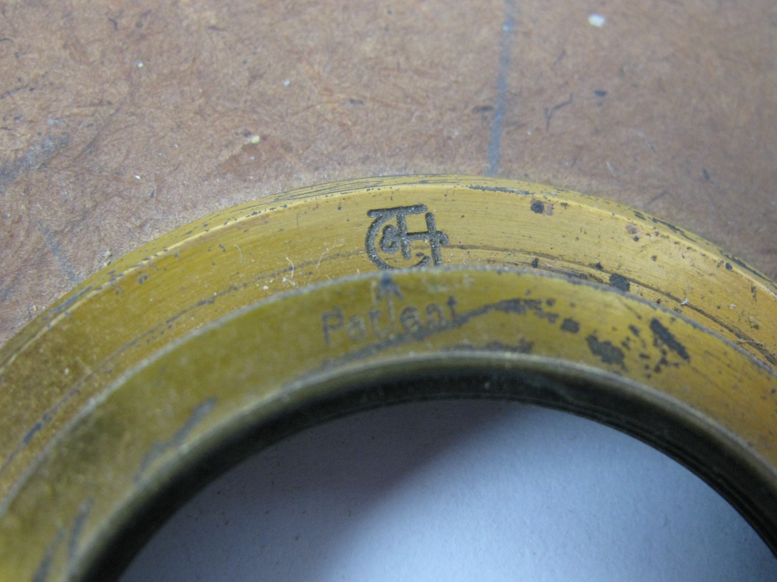 ANTIQUE BRASS FLANGE 37MM SCREW THREAD LENS PART