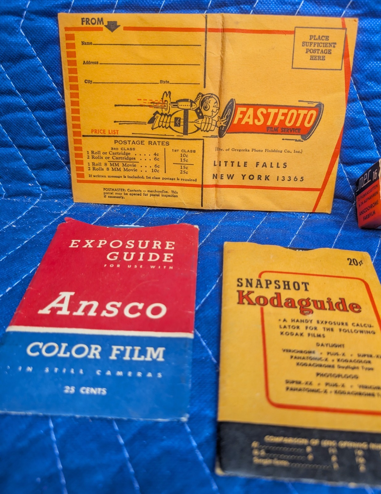 Lot of Vintage Kodak Film Canisters and Exposure Guides