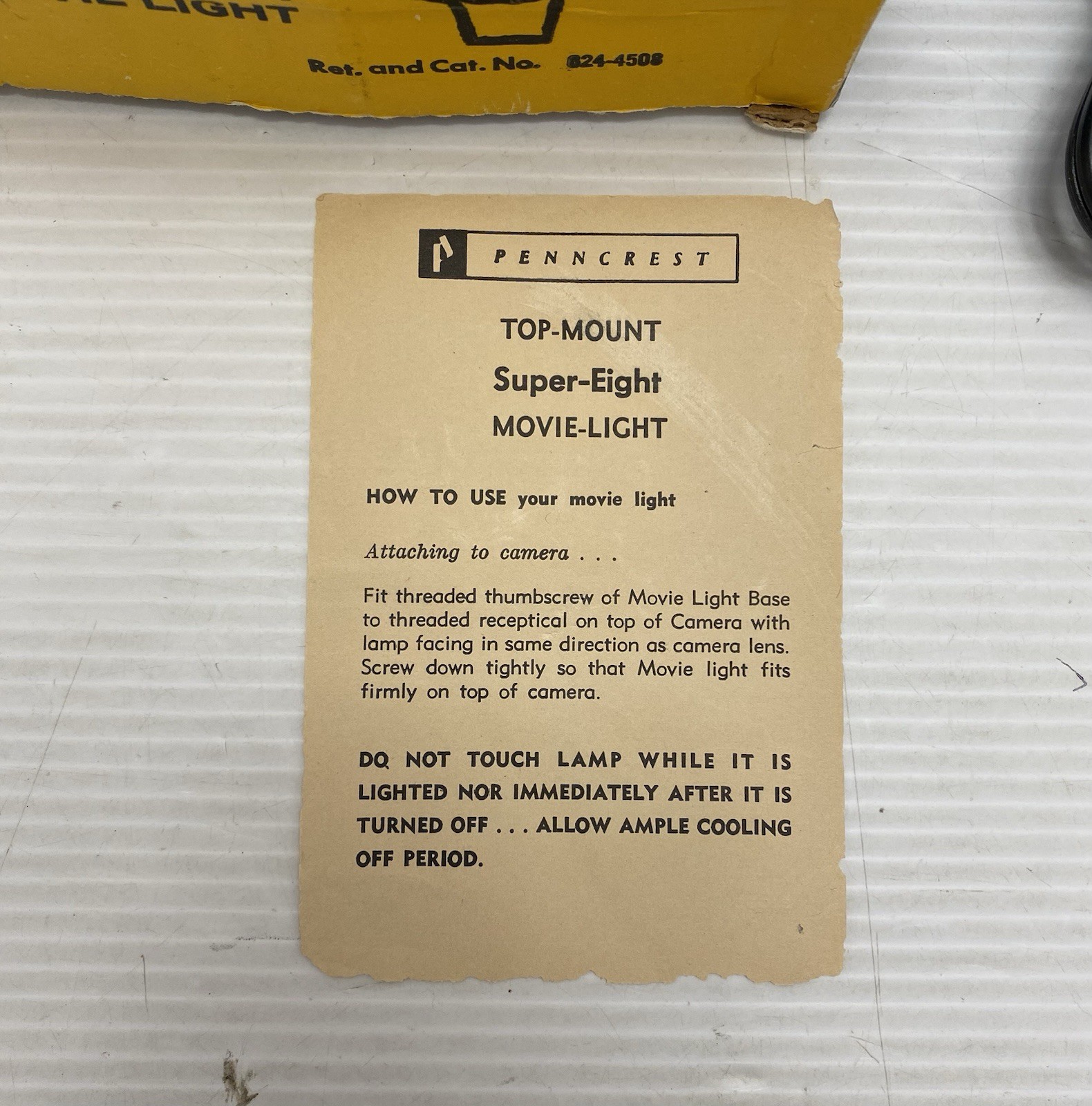 Vintage Penncrest Super 8 Sealed Beam Movie Light Photography ( Works) 624-4508