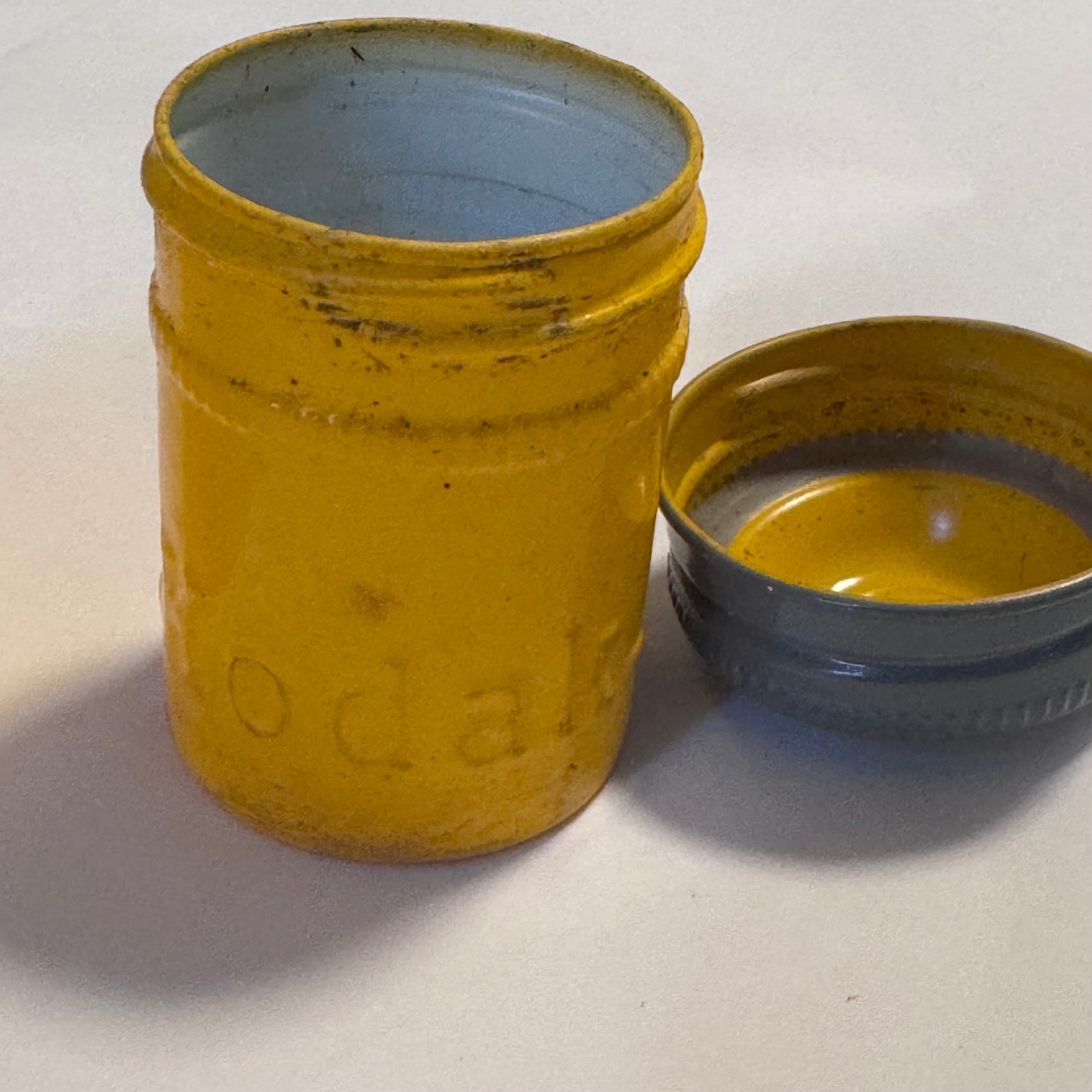 Vintage Kodak Embossed Yellow 35mm Film Canister Containers Gray Lids Set of 2