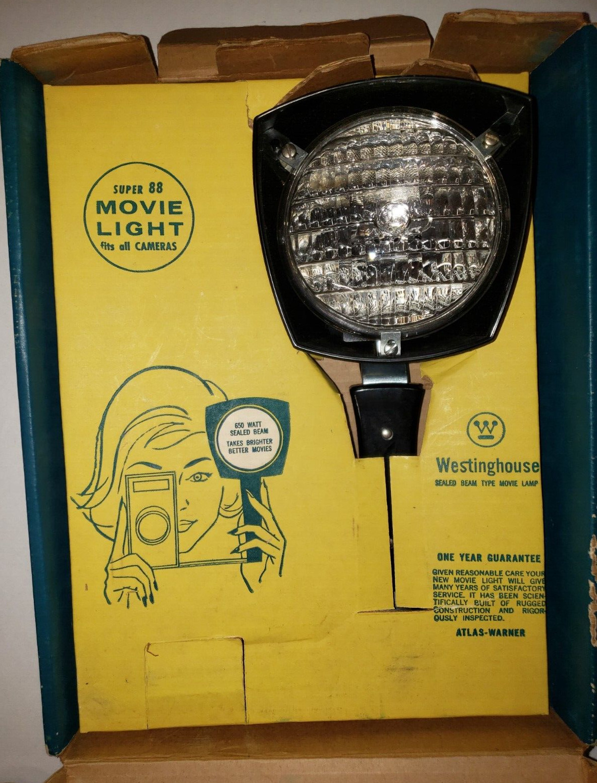 Westinghouse Super 88 650 Watt Sealed Beam Movie Light w/Original Box