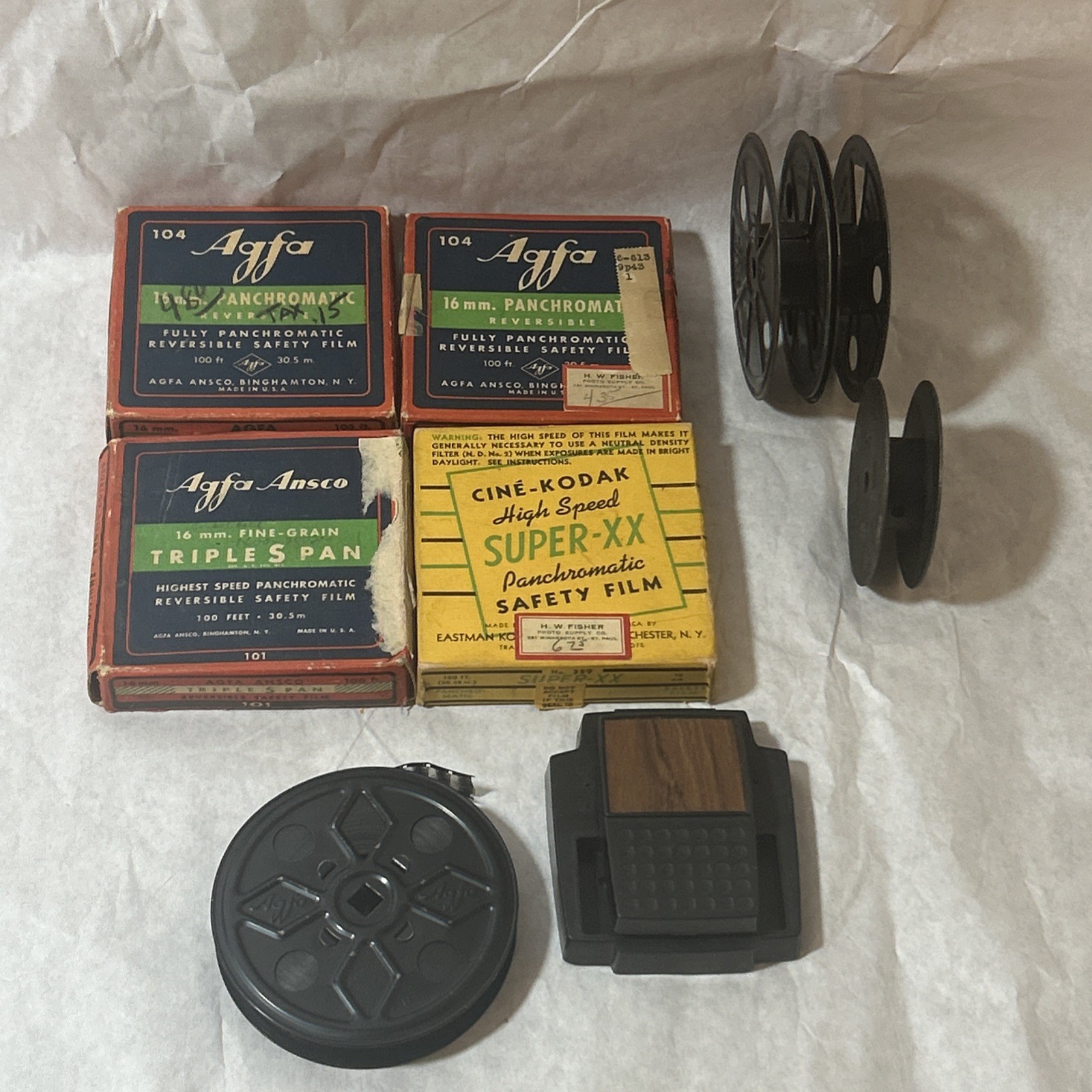 Vintage Lot Of 5 Agfa 16mm Reversible Cine-Film Reels With Boxes, Bear Hunting