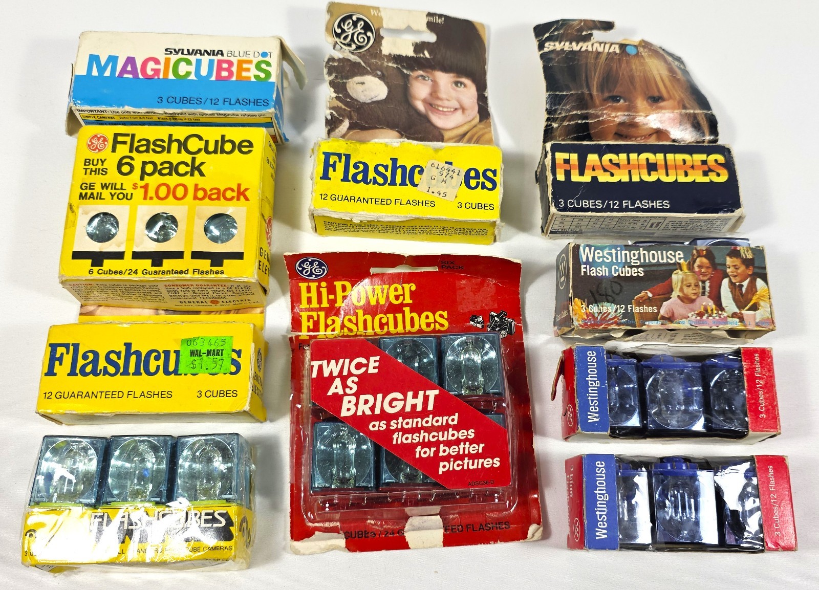 Vintage Various Brand FLASH CUBES in Boxes 36 Cubes 144 Flashes NEW OLD STOCK