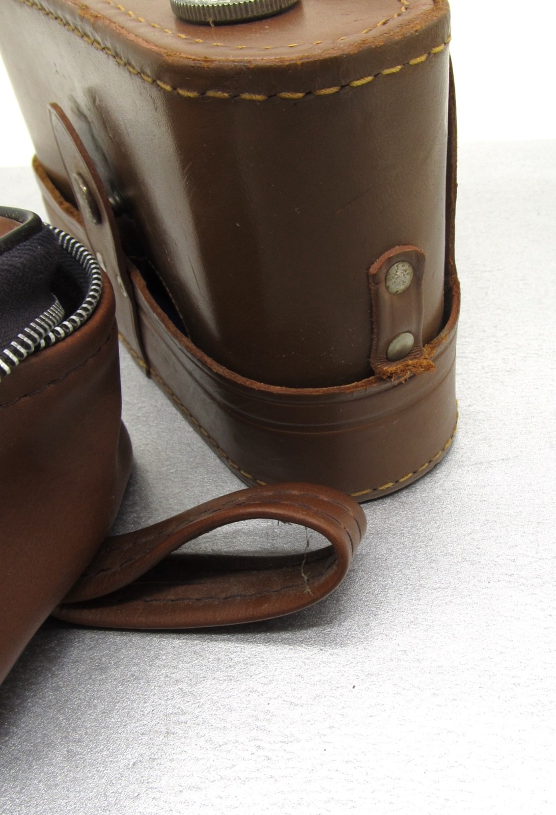 Lot 2 Vintage Camera Cases Light Brown Leather 1 Top Grain Cowhide Argus & Kodak