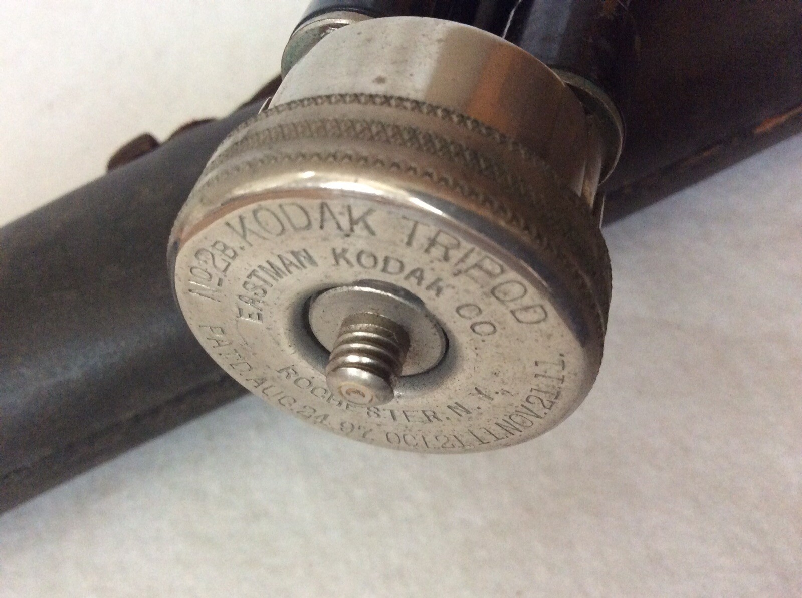 Antique Eastman Kodak Tripod with Leather Case Metal 2B Telescoping Compact