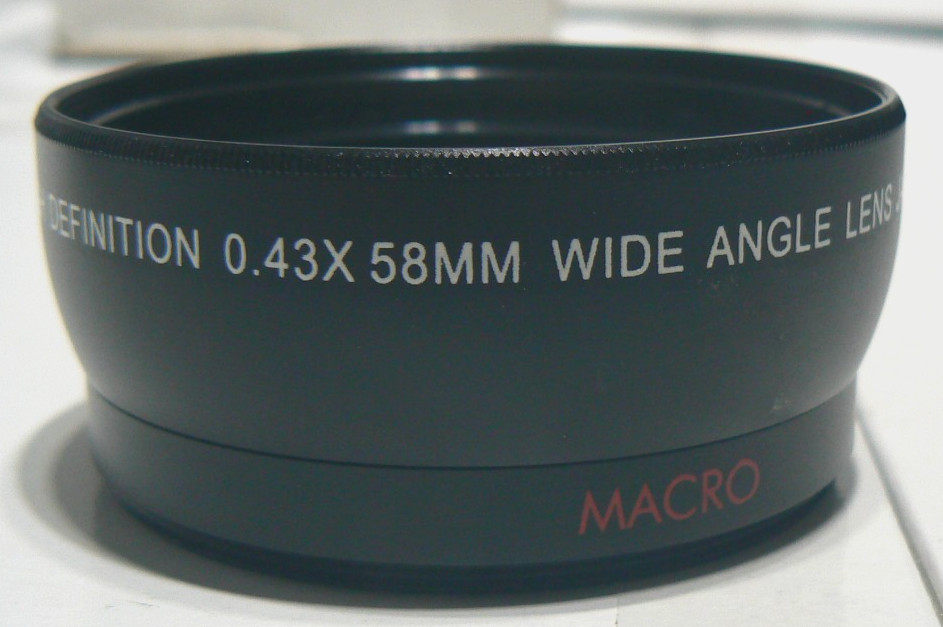 Vivitar 58mm HD 0.43X Wide Angle Macro Threaded Lens +Both End Caps Japan Optics