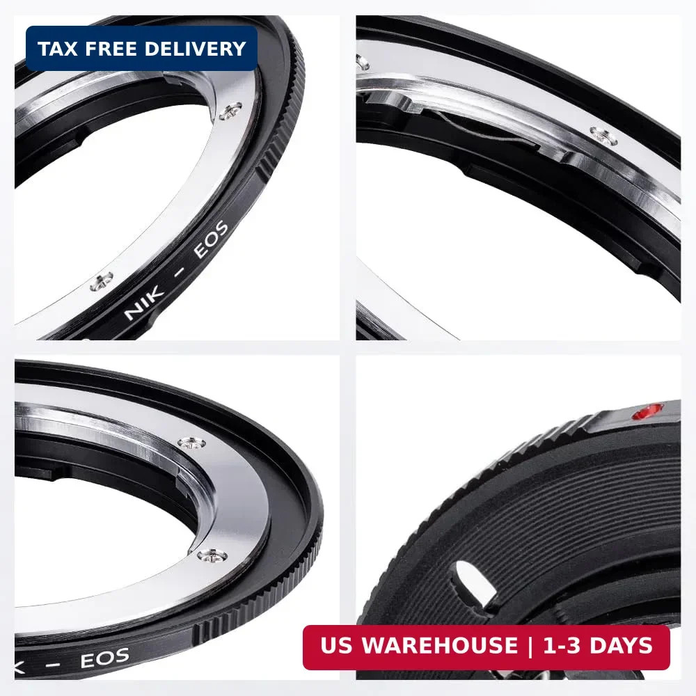 K&F Concept Lens Mount Adapter Compatible for Nikon Nikkor F/AF AI AI-S Lens to