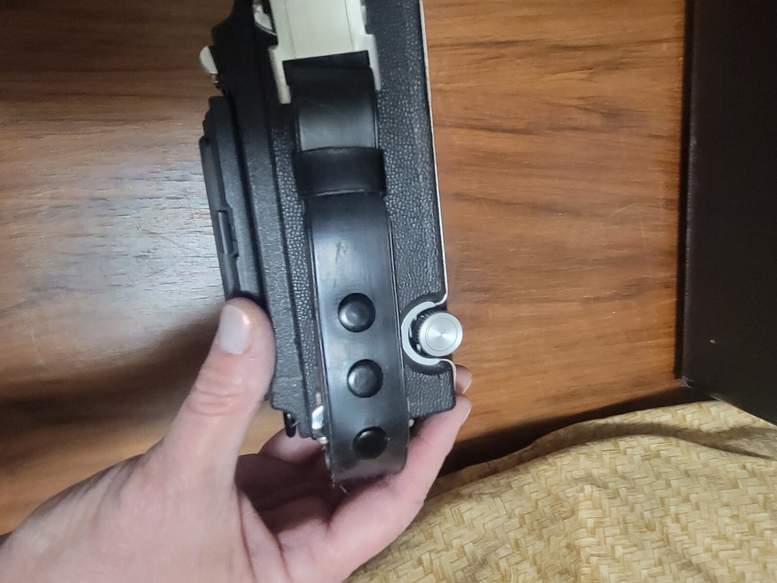 vintage camera and flash lot with leather case